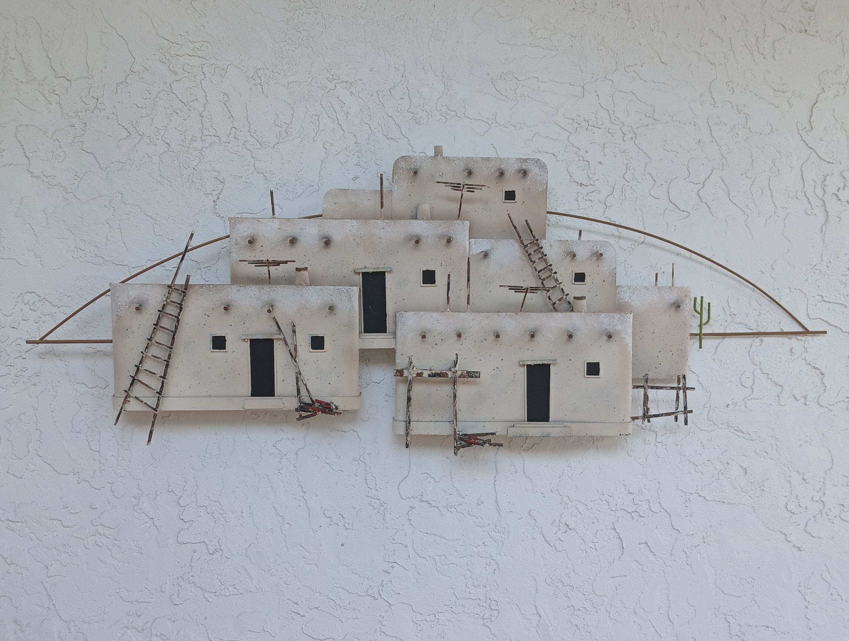Large and Fantastic Curtis Jere Wall Sculpture - The Pueblo 1987