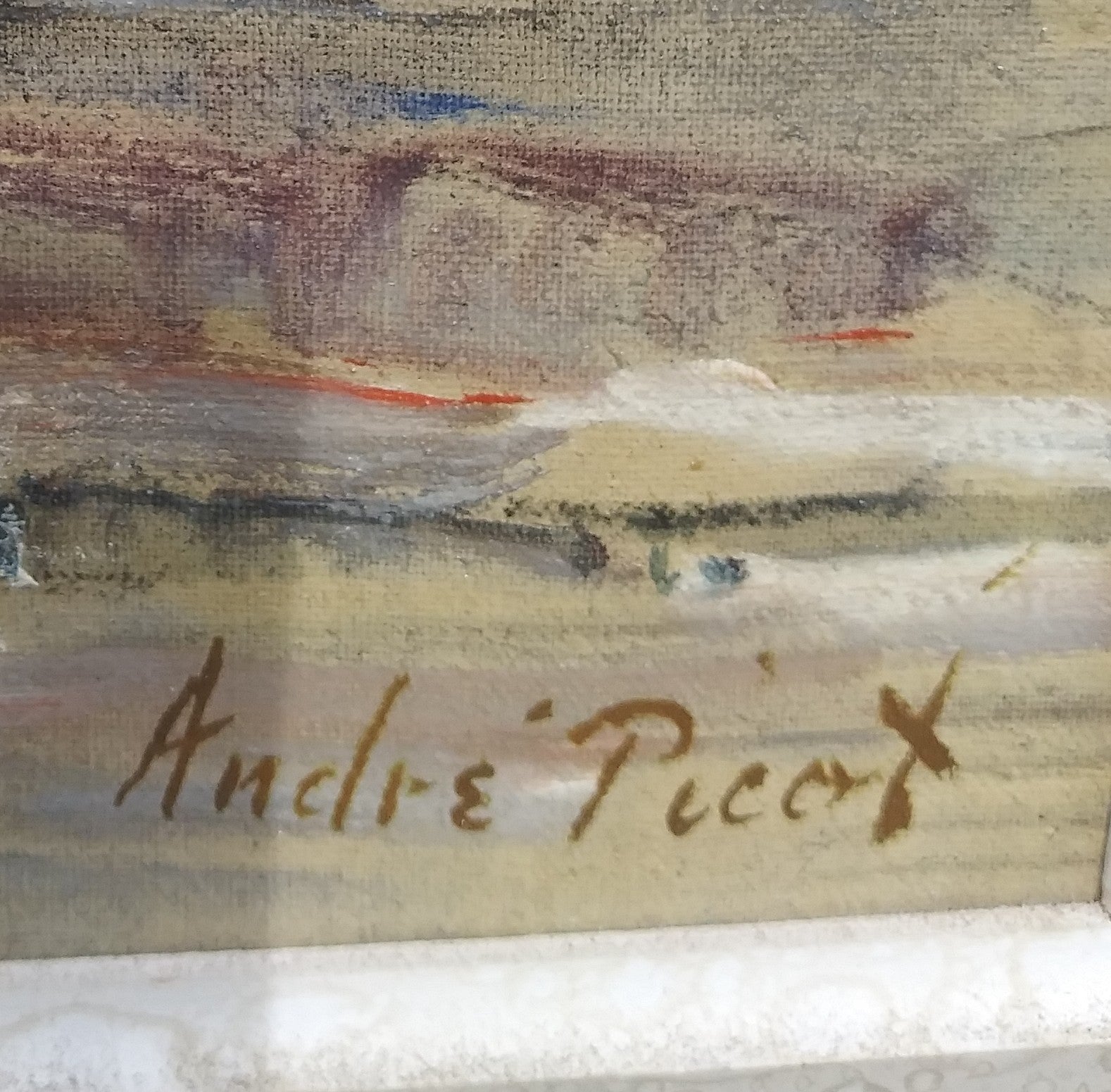 Mid 20th Century "St. Denis Paris Street" Oil Painting by Andre Picot Listed