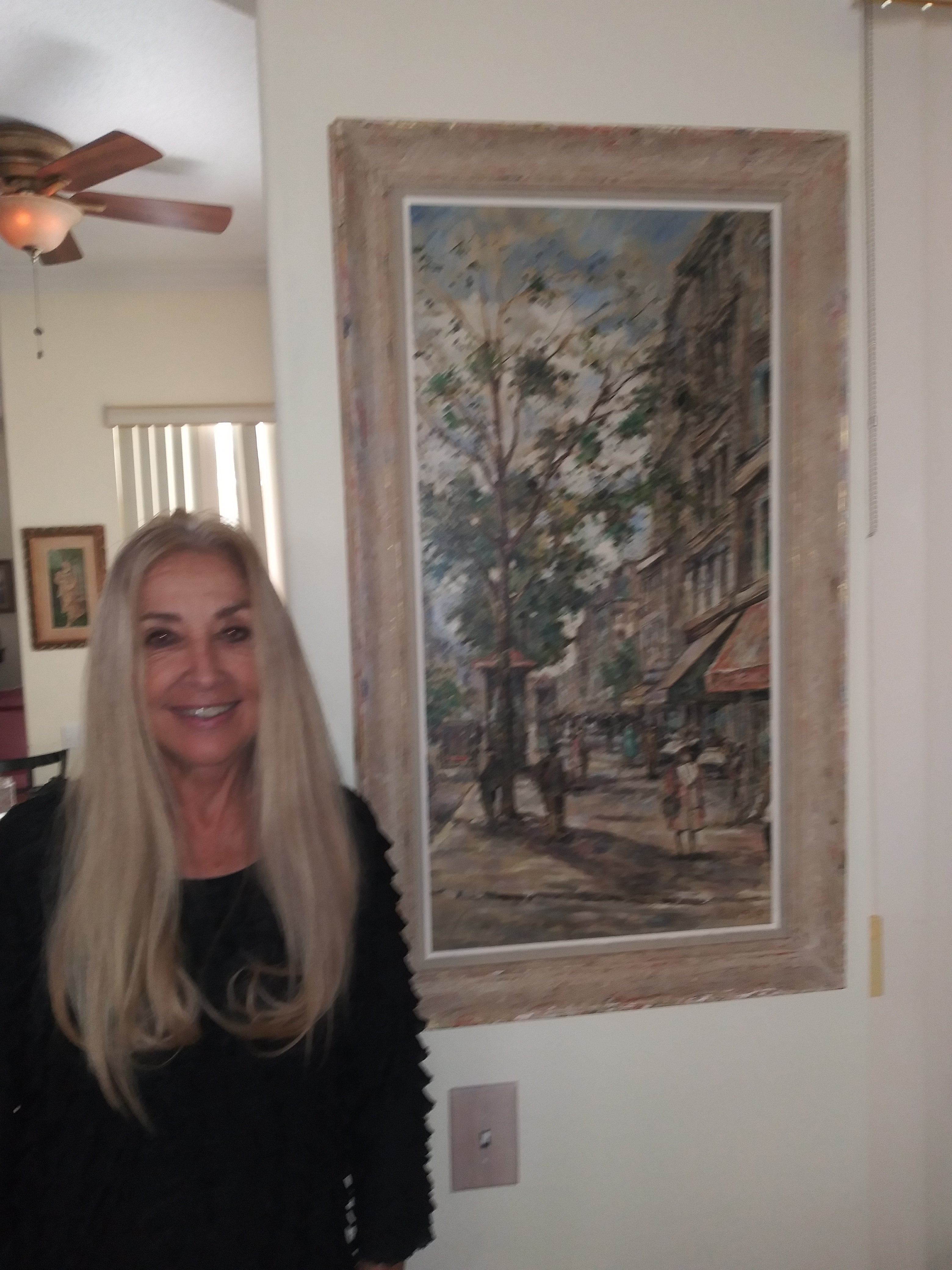 Mid 20th Century "St. Denis Paris Street" Oil Painting by Andre Picot Listed