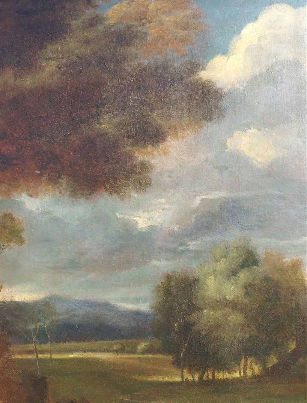 Gaspard Dughet Oil on Canvas Travelers in a Stormy Landscape 17th Century