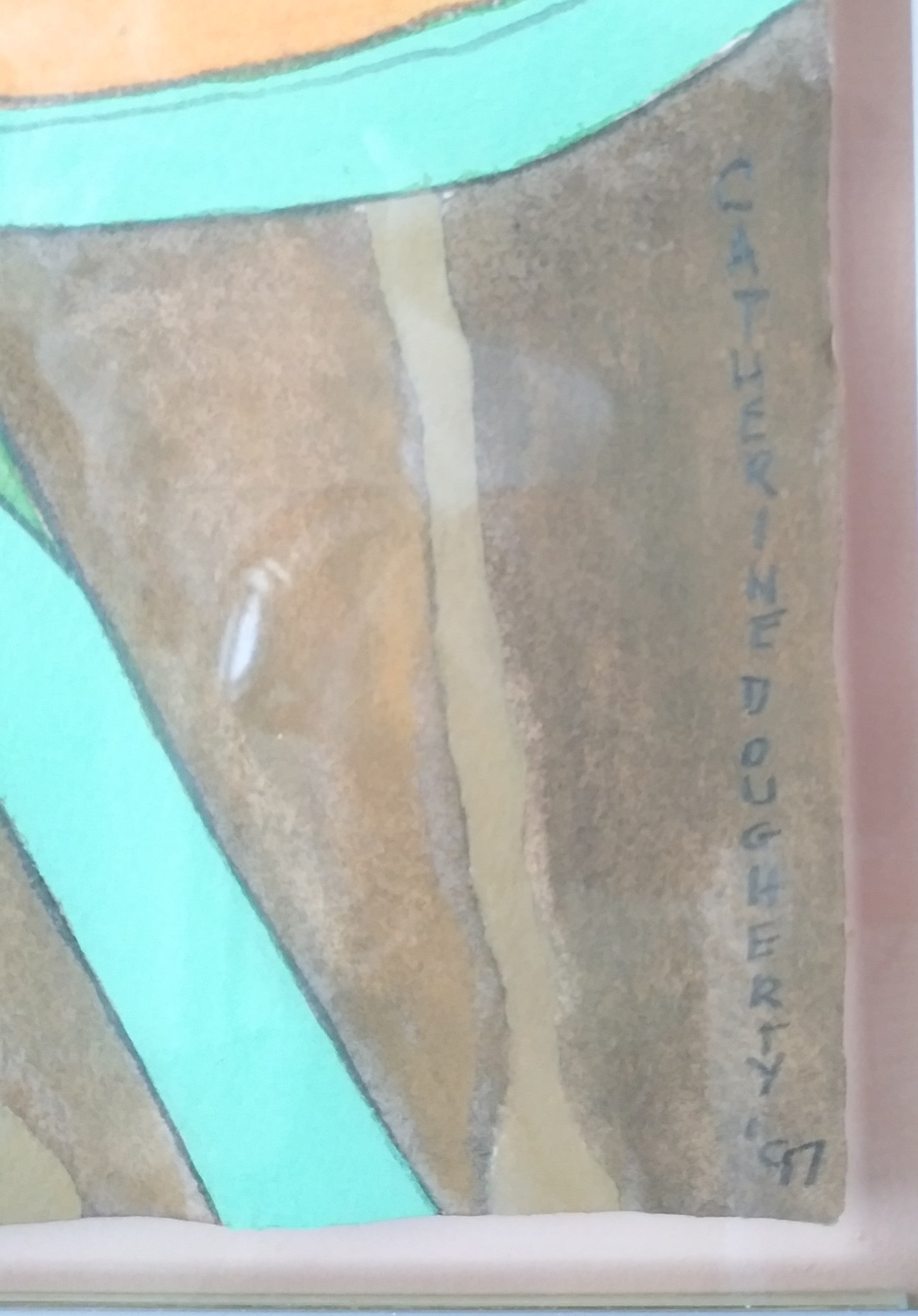 1997 "The Blue Dancer" Original Mixed-Media Artwork by Catherine Dougherty