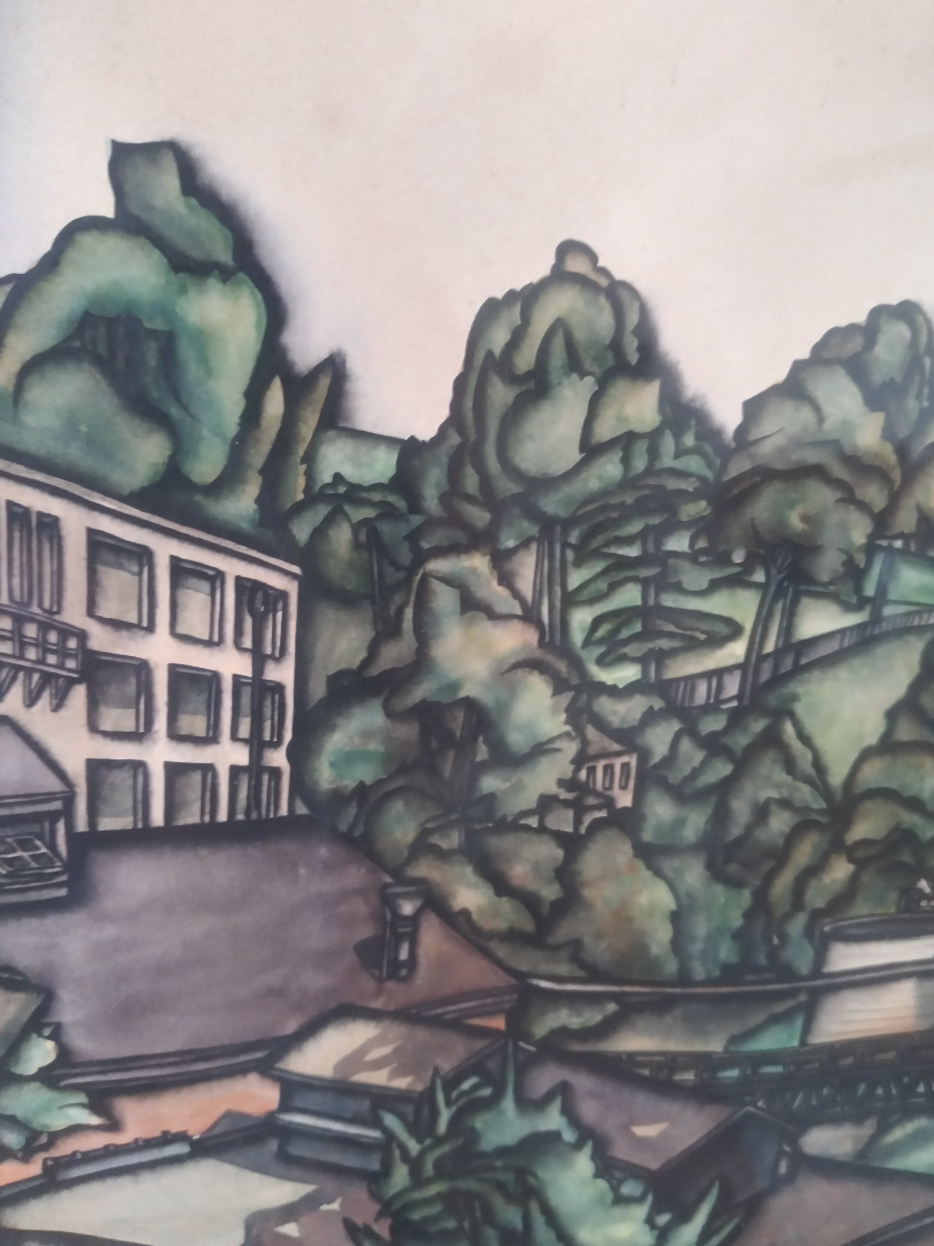 Kent Wool Mills by Marguerite Gaudin - 1935 - Exhibited at The Art Institute