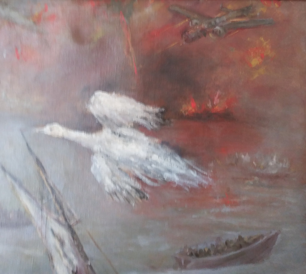 The Snow Goose Oil signed Bradshaw Illustration of story by Paul Gallico