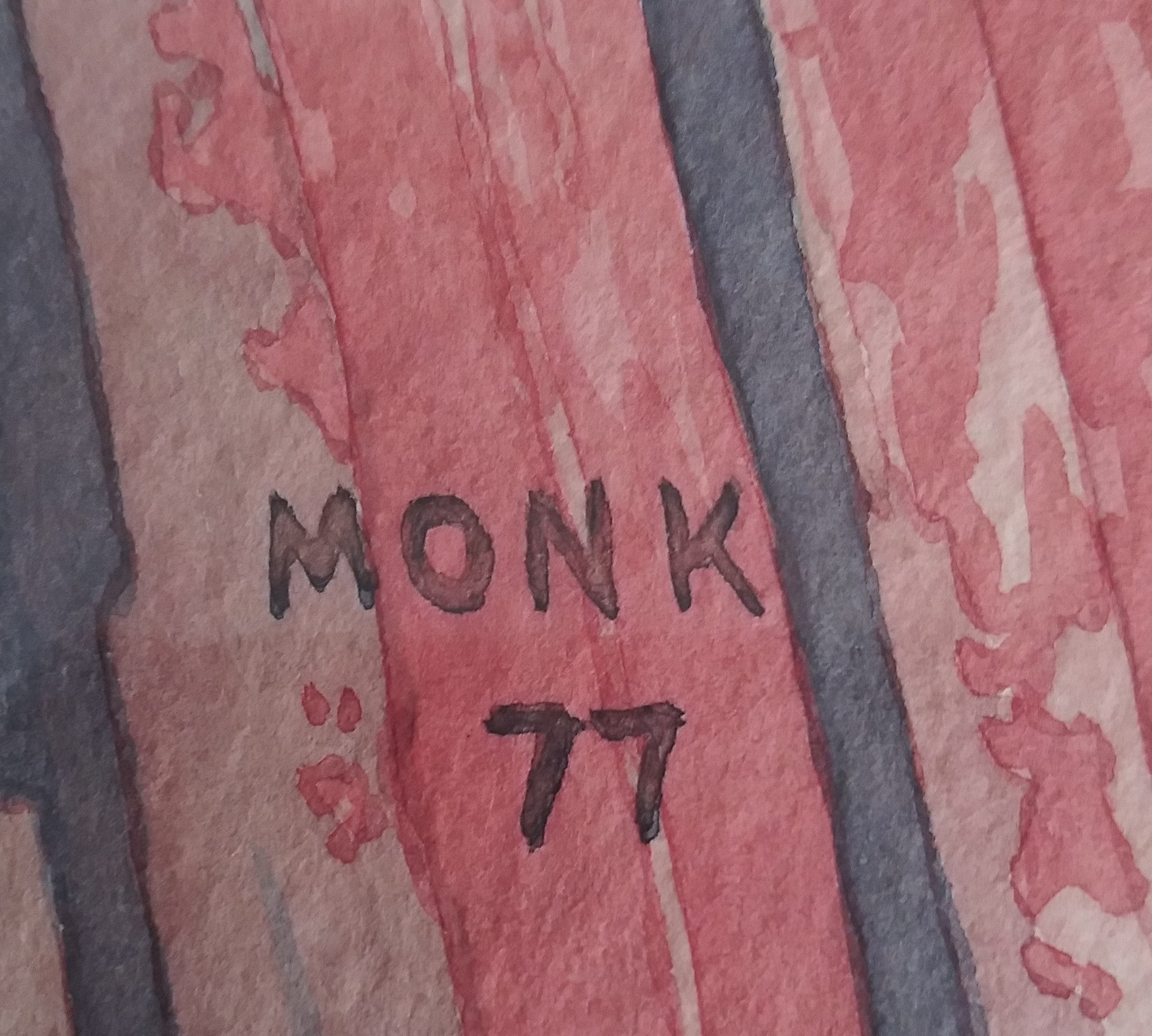 Photorealistic Watercolor "The Open Window" signed Monk 1977