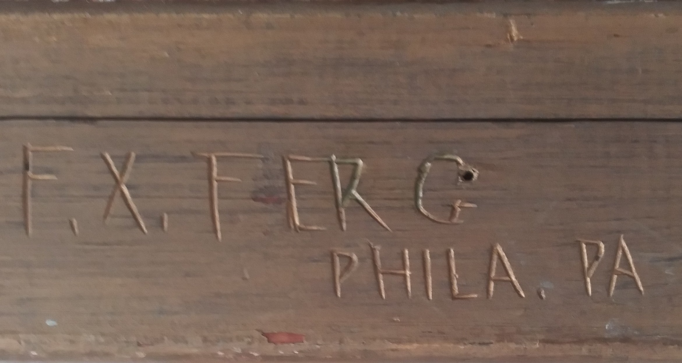 Arts and Crafts Period Frame signed by F. X. Ferg, Philadelphia c. 1920s 35"x43"