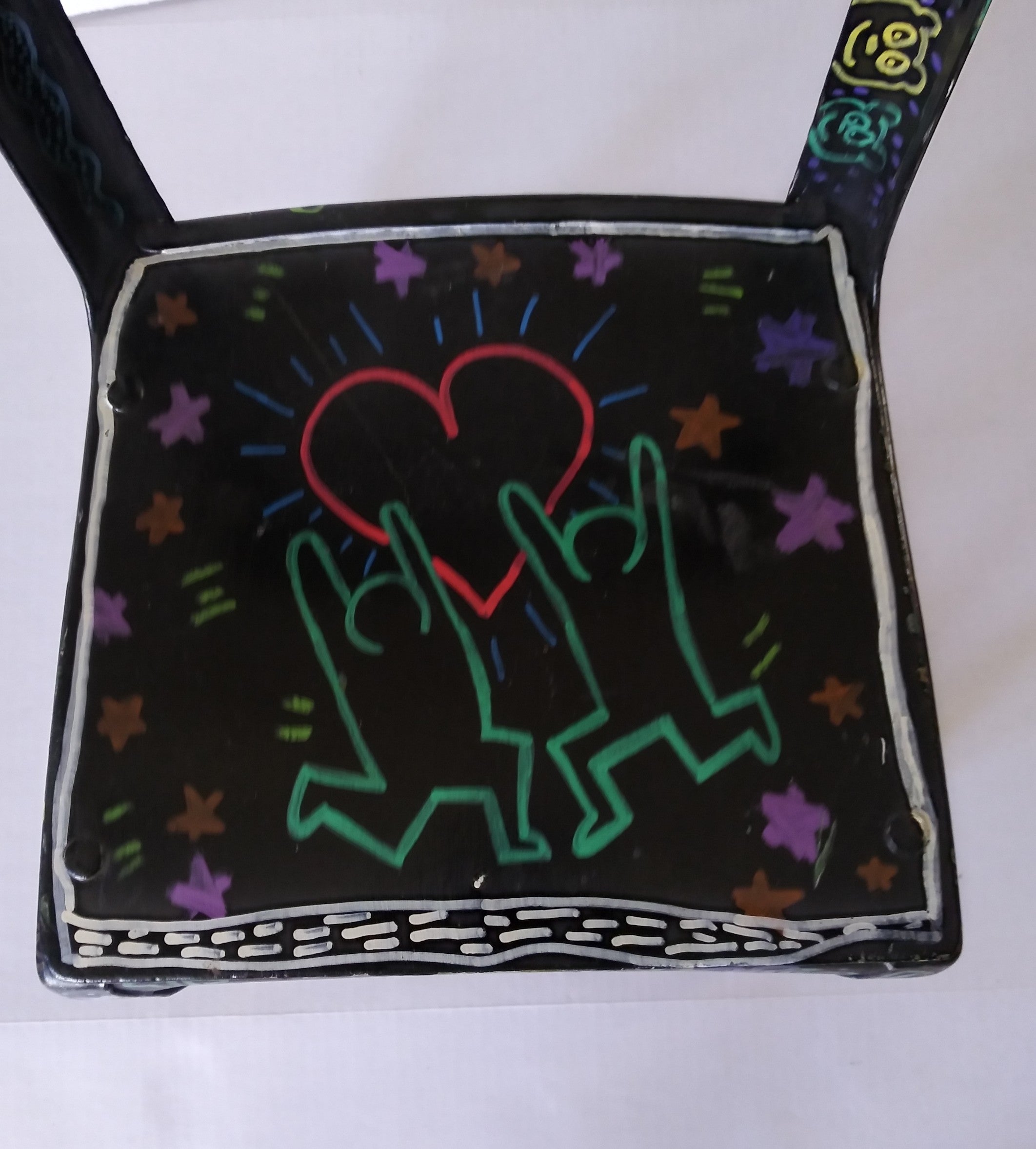 Keith Haring Child's Chair Hand Painted by Four Women Artists