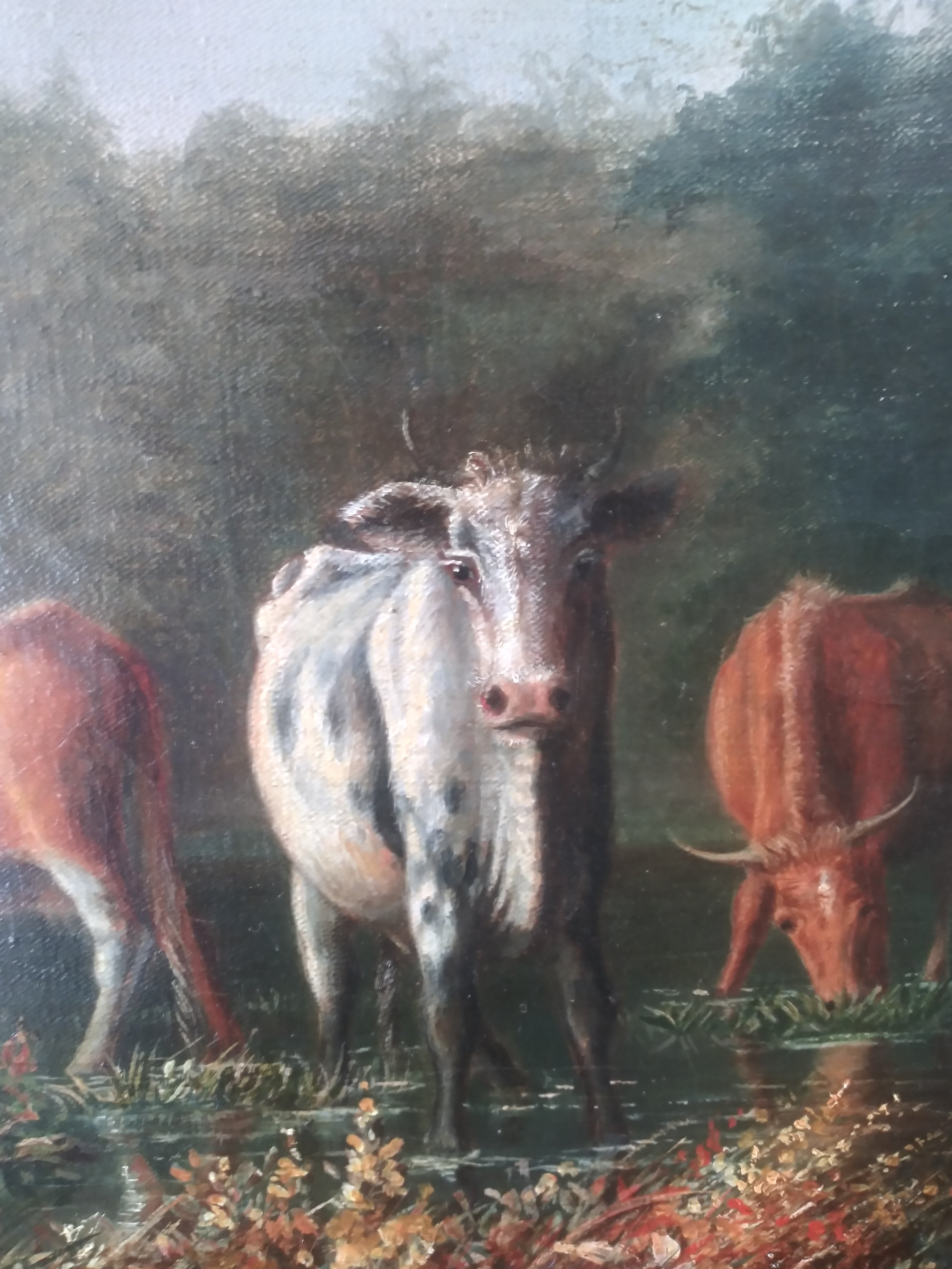 Cattle Watering, oil on canvas by William Lees Judson 1842-1928 Listed Artist