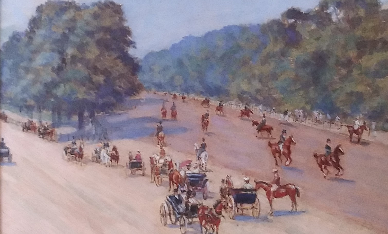 Riders and Strollers in Windsor Great Park, oil c. 1890’s by A. Douglas-Hamilton
