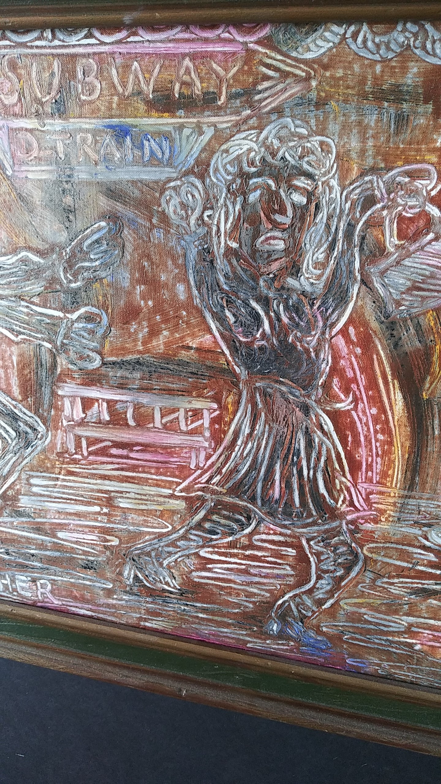 Paul Nickle "Welsh"- The Purse Snatcher - Outsider Art - Folk Art - Oil / Canvas