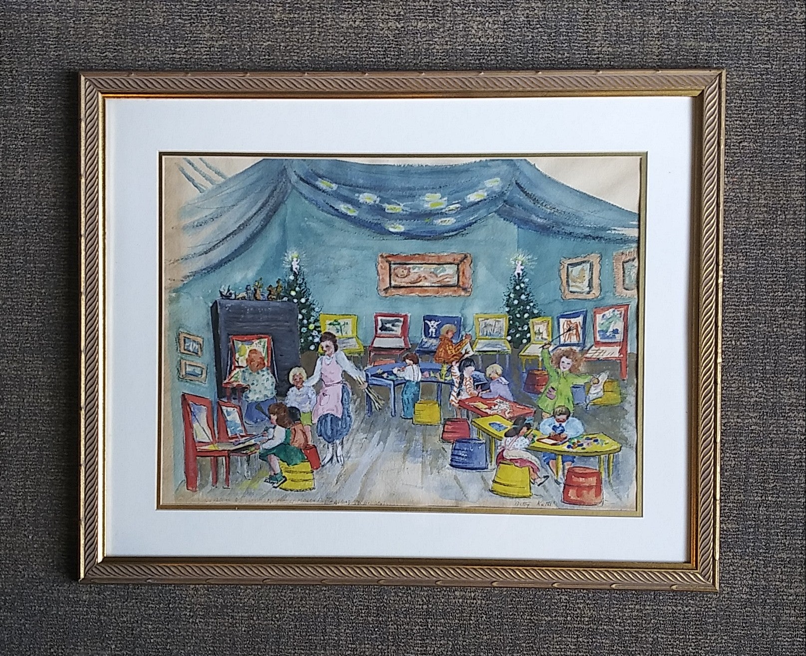 Christmas at the Museum of Modern Art 1950s Children's Art Class by Betty Kathe'