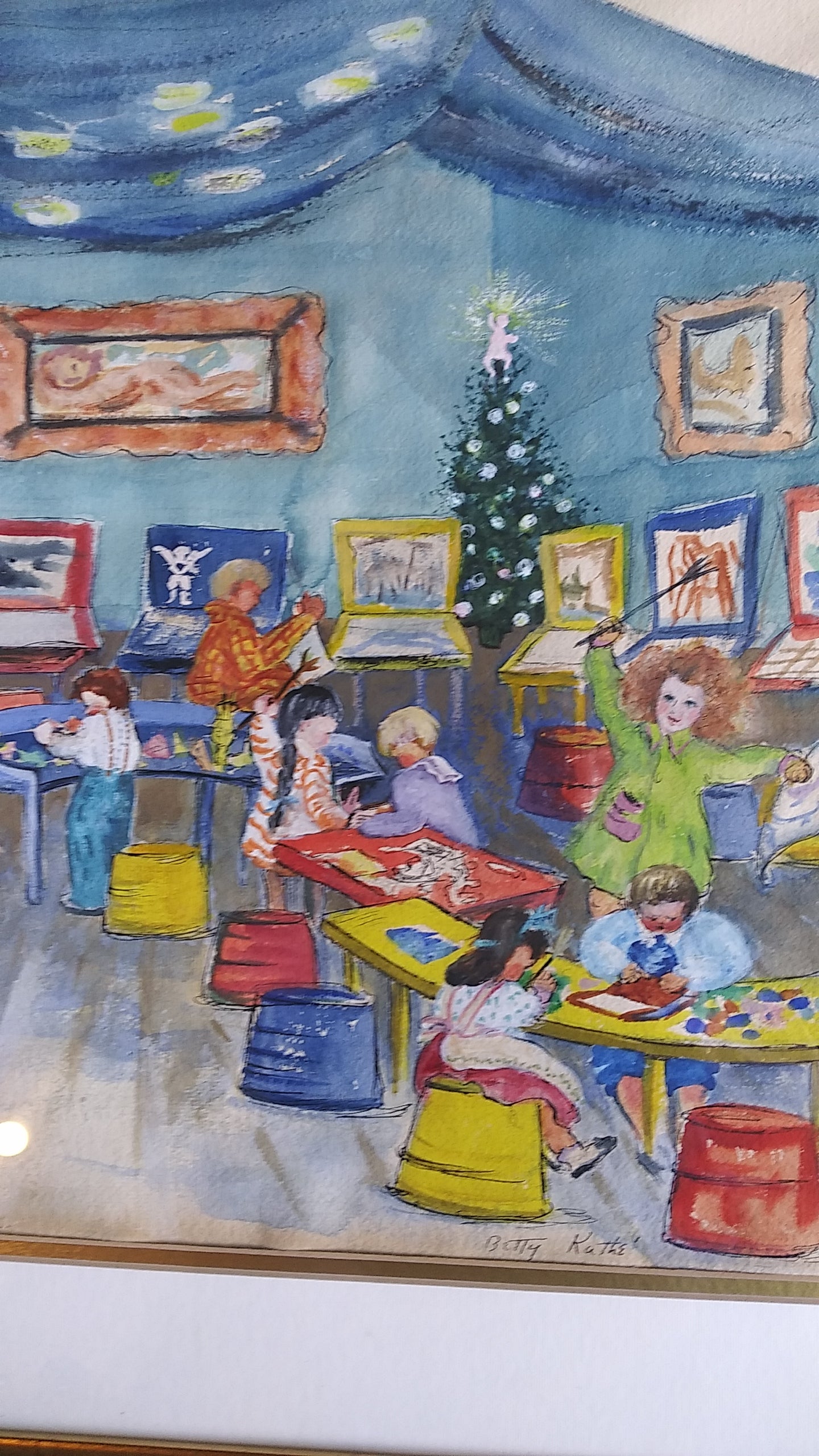Christmas at the Museum of Modern Art 1950s Children's Art Class by Betty Kathe'