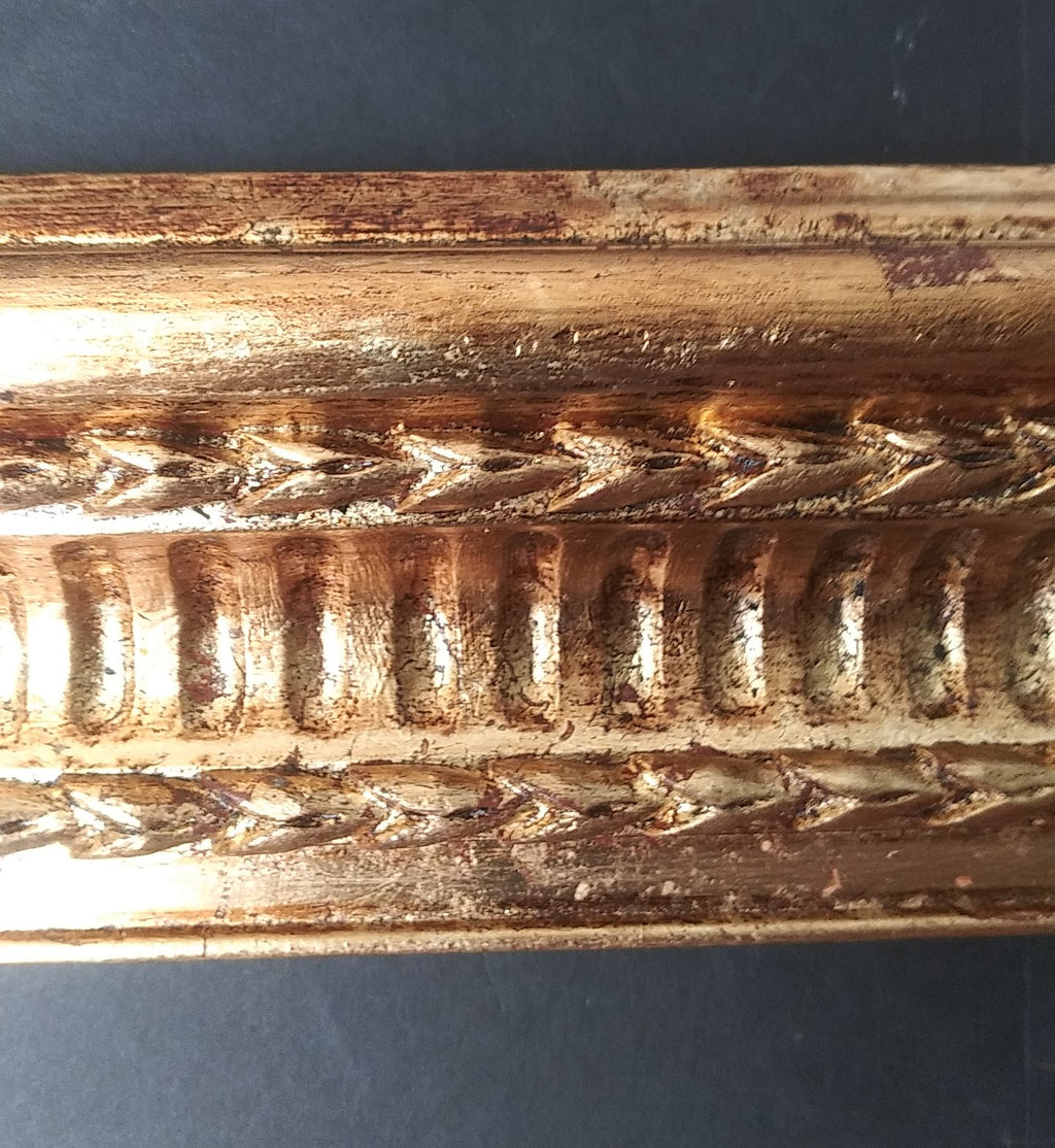 20' x 39" 19th Century Gilded Fluted Cove Frame with Carved Bell Flower Ornament