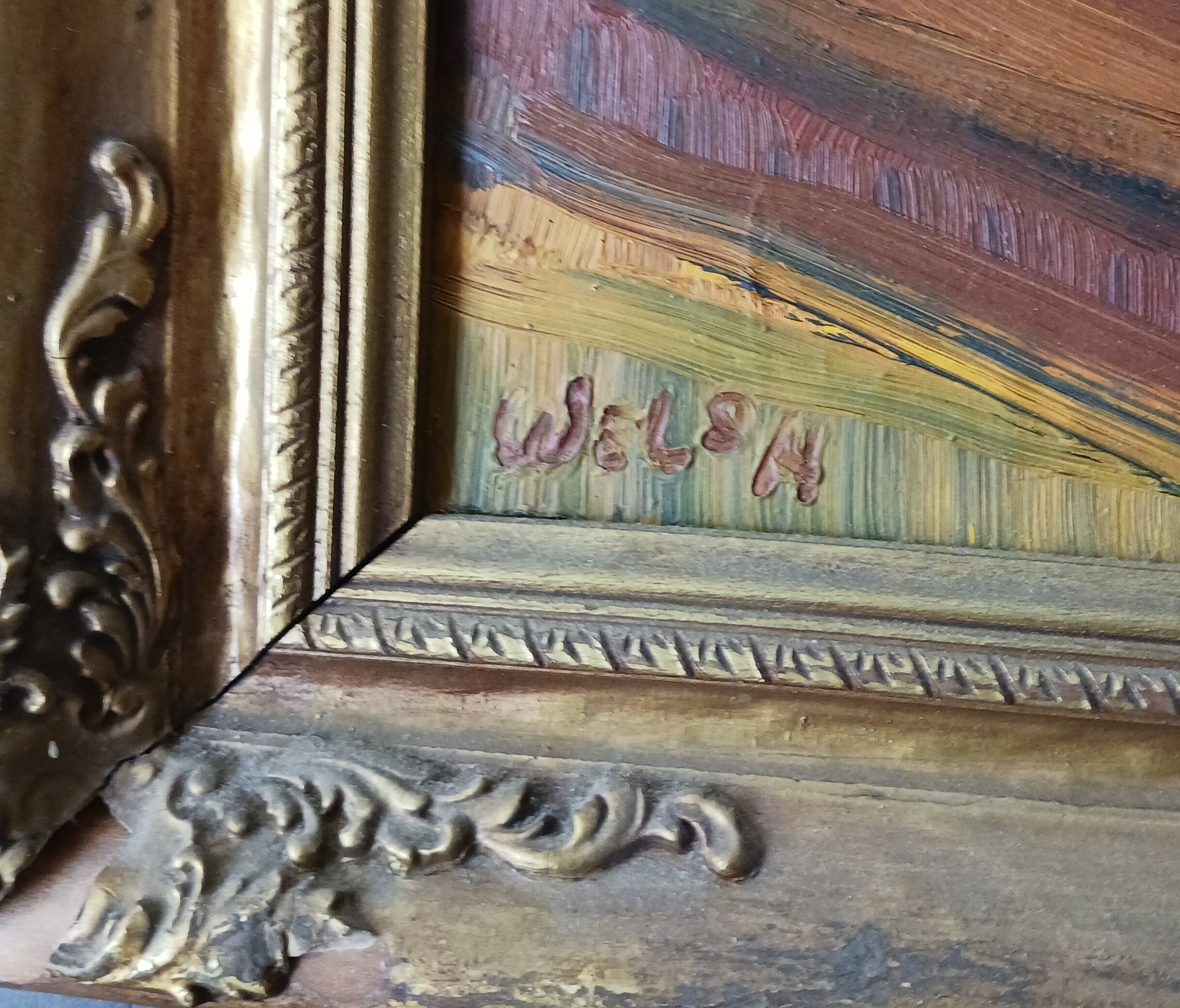 Paul Nickle "Welsh"- Museum Interior or Warped Frame- Outsider Art - Folk Art