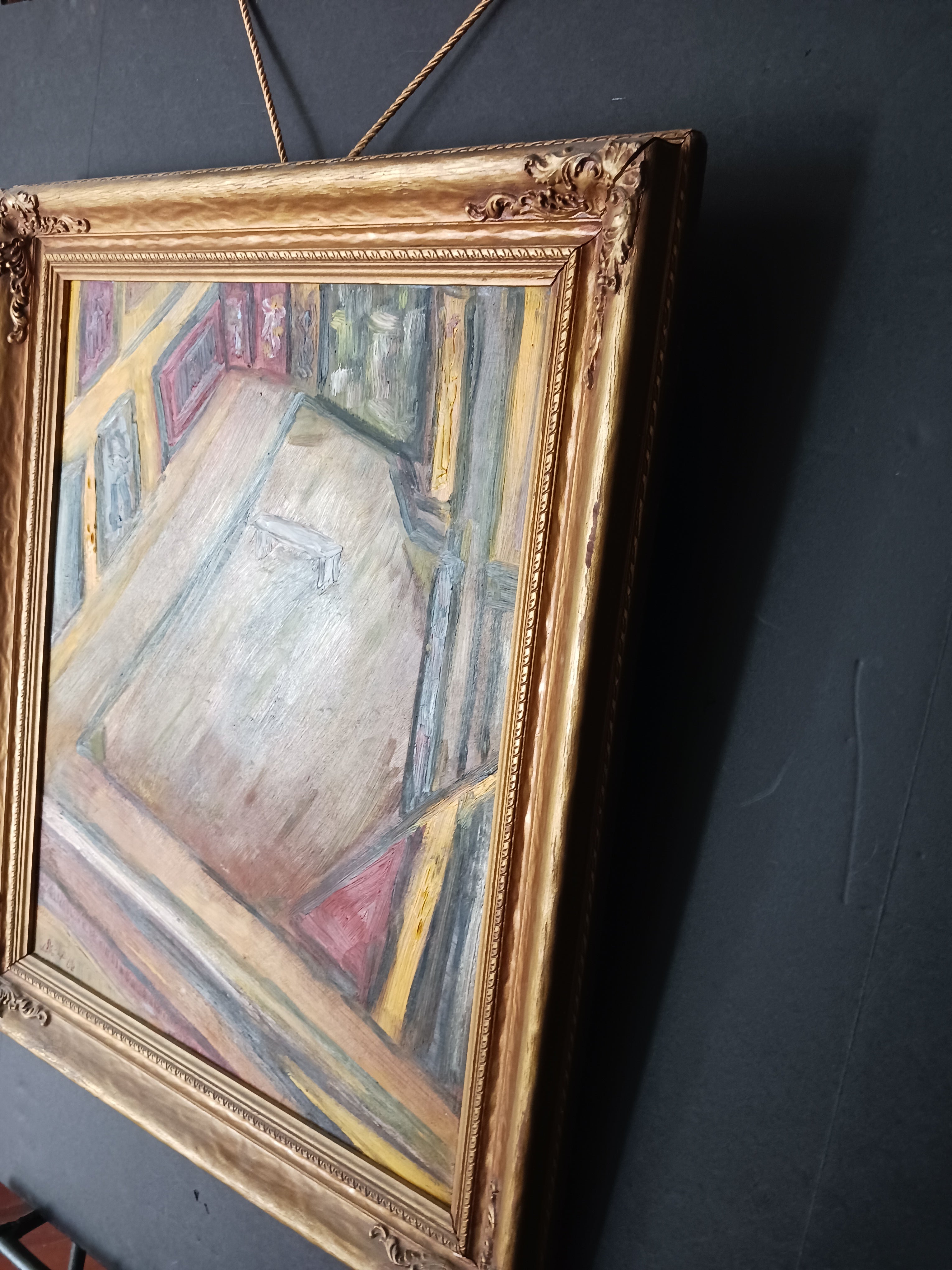 Paul Nickle "Welsh"- Museum Interior or Warped Frame- Outsider Art - Folk Art
