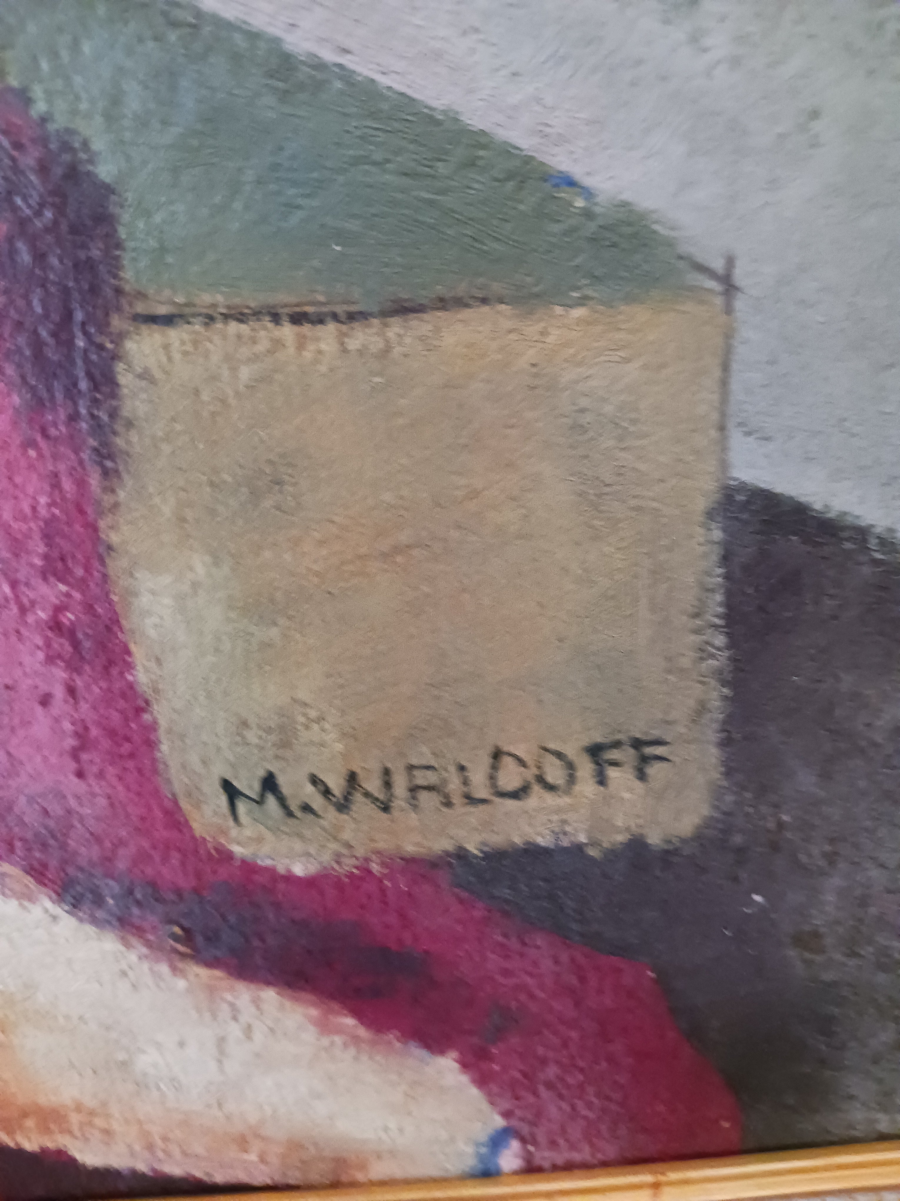 Muriel Walcoff Two-sided Oil - Park Strollers/Female Nude - Smithsonian Listed