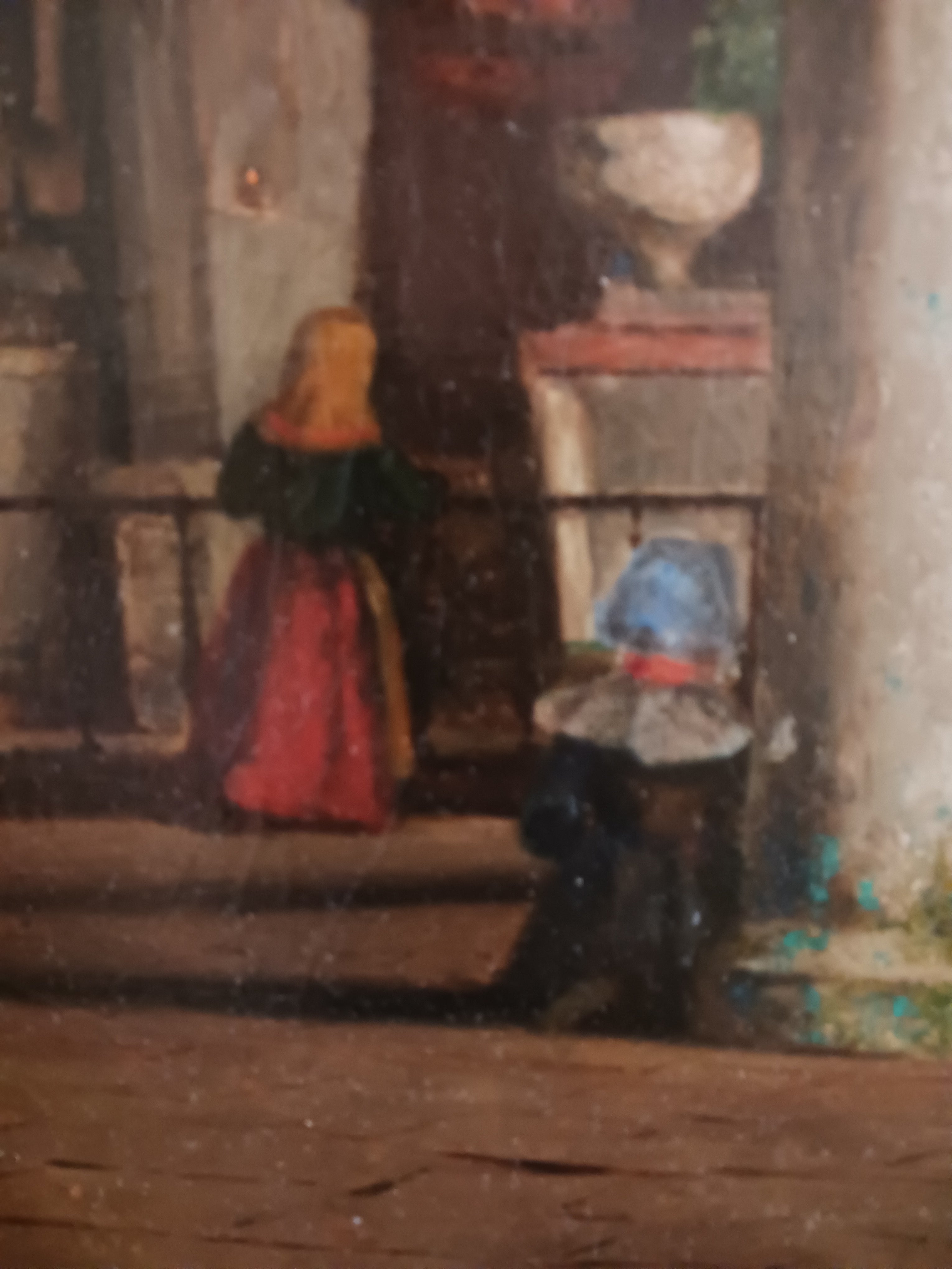 Cathedral Interior by Charles J. Bridgman Oil on Canvas 1876 Listed Artist