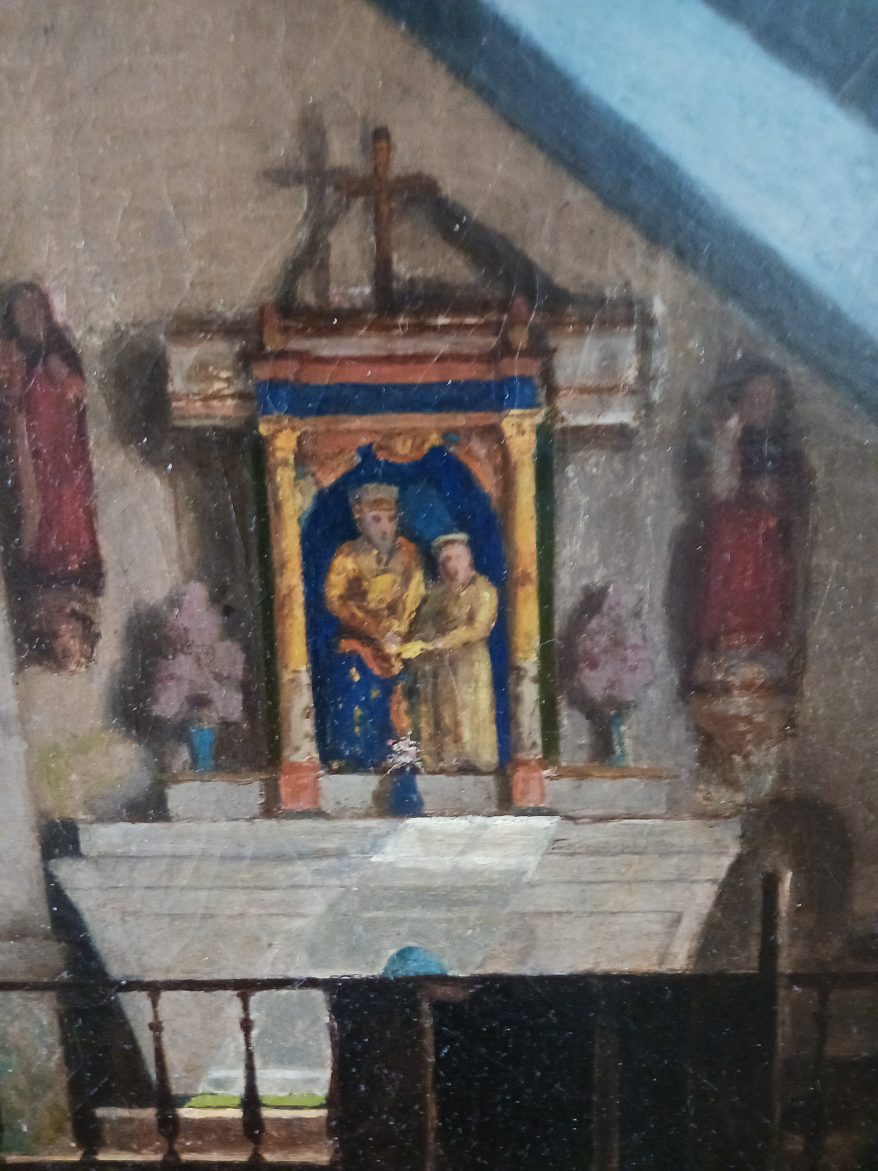 Cathedral Interior by Charles J. Bridgman Oil on Canvas 1876 Listed Artist