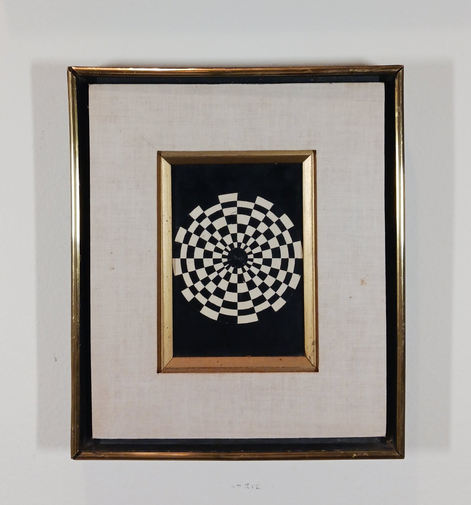 1968 Original Mixed Media Op-Art by African American Artist James McCoy Toller