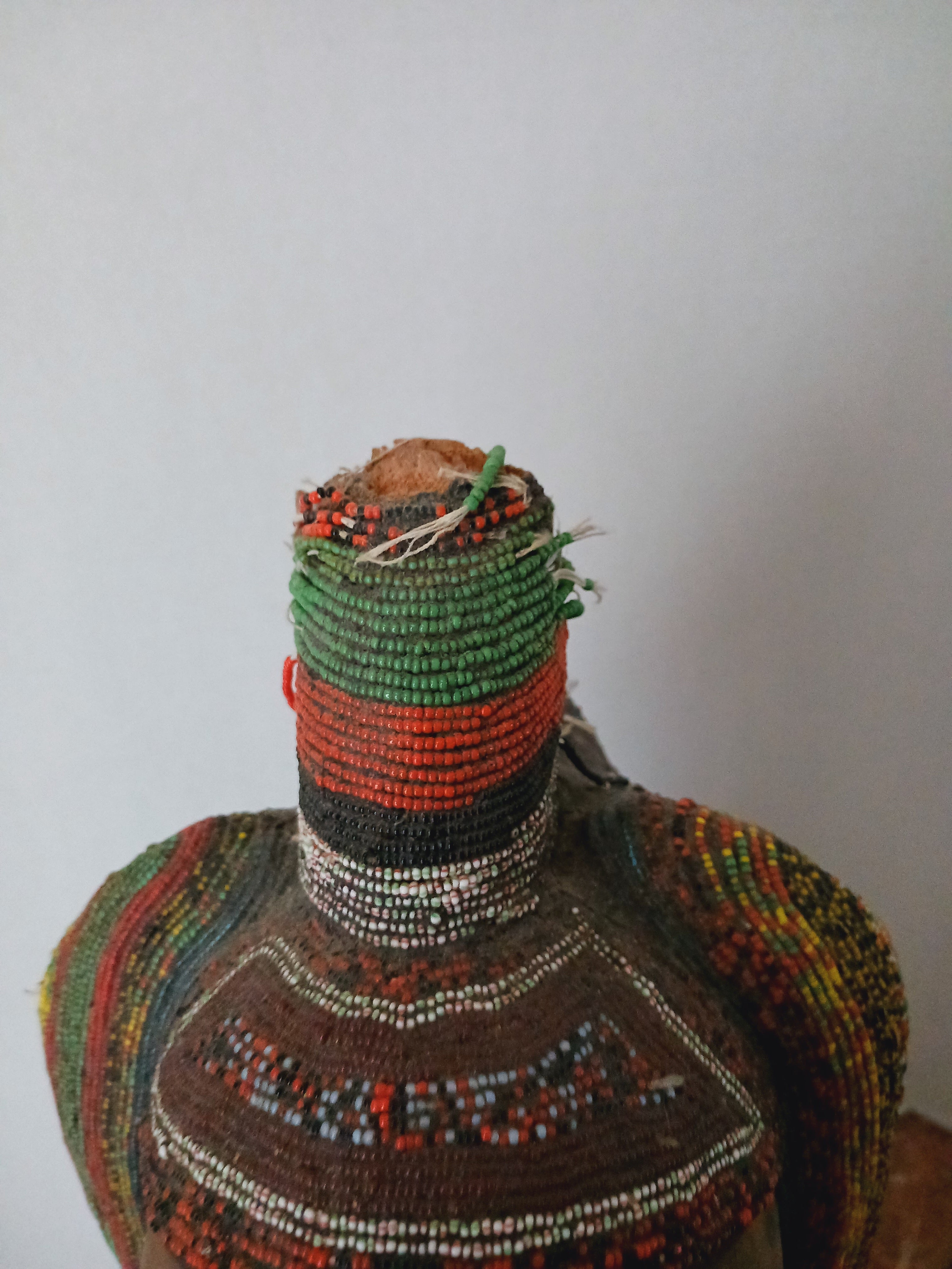Stunning West African Bust - Wood, Metal, Beads, and Cowrie Shells Early 20th C.