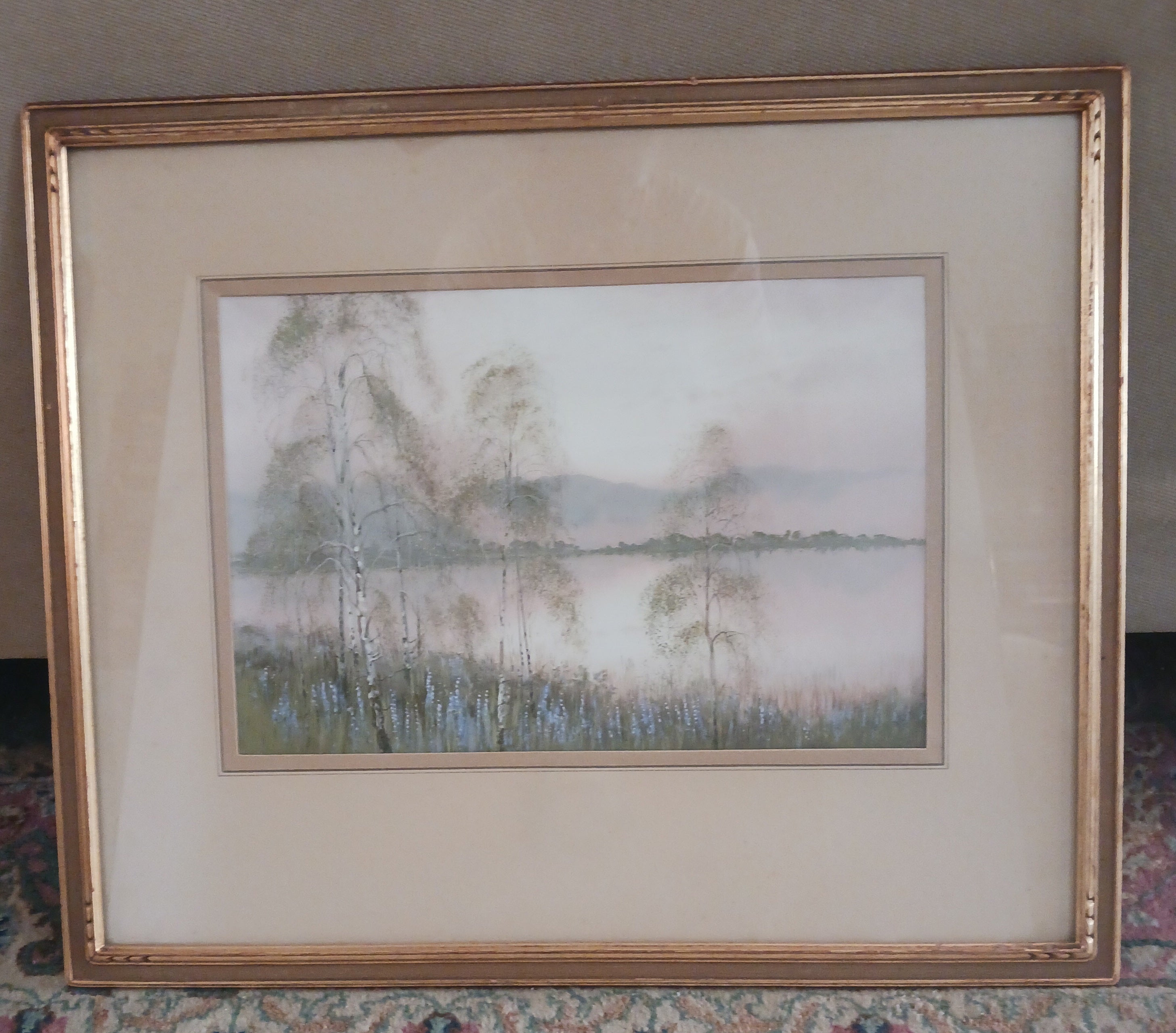 Evening Glow Watercolor by Scottish Artist John MacBane 1940s Listed Artist