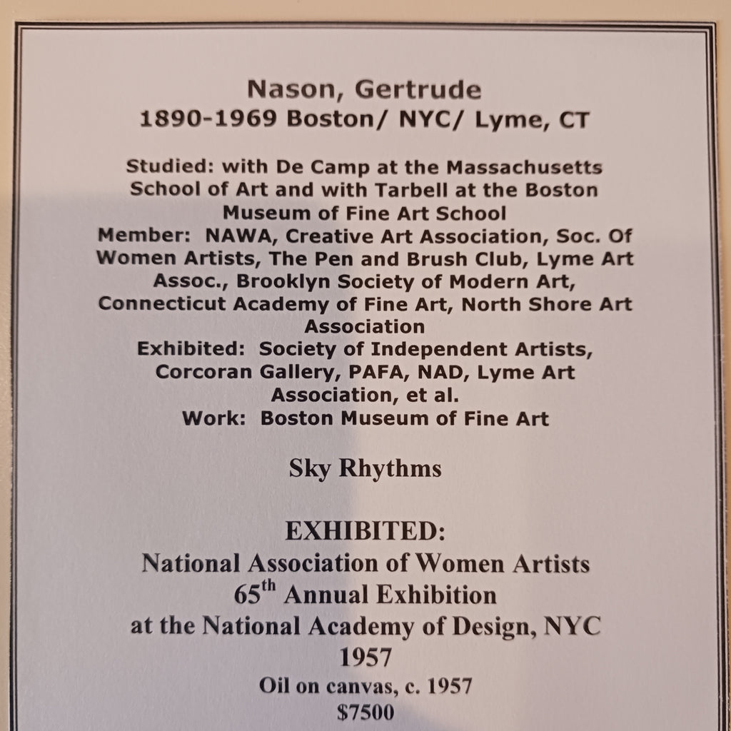 Gertrude Nason - Sky Rhythms - Exhibited at the National Academy of Design 1957