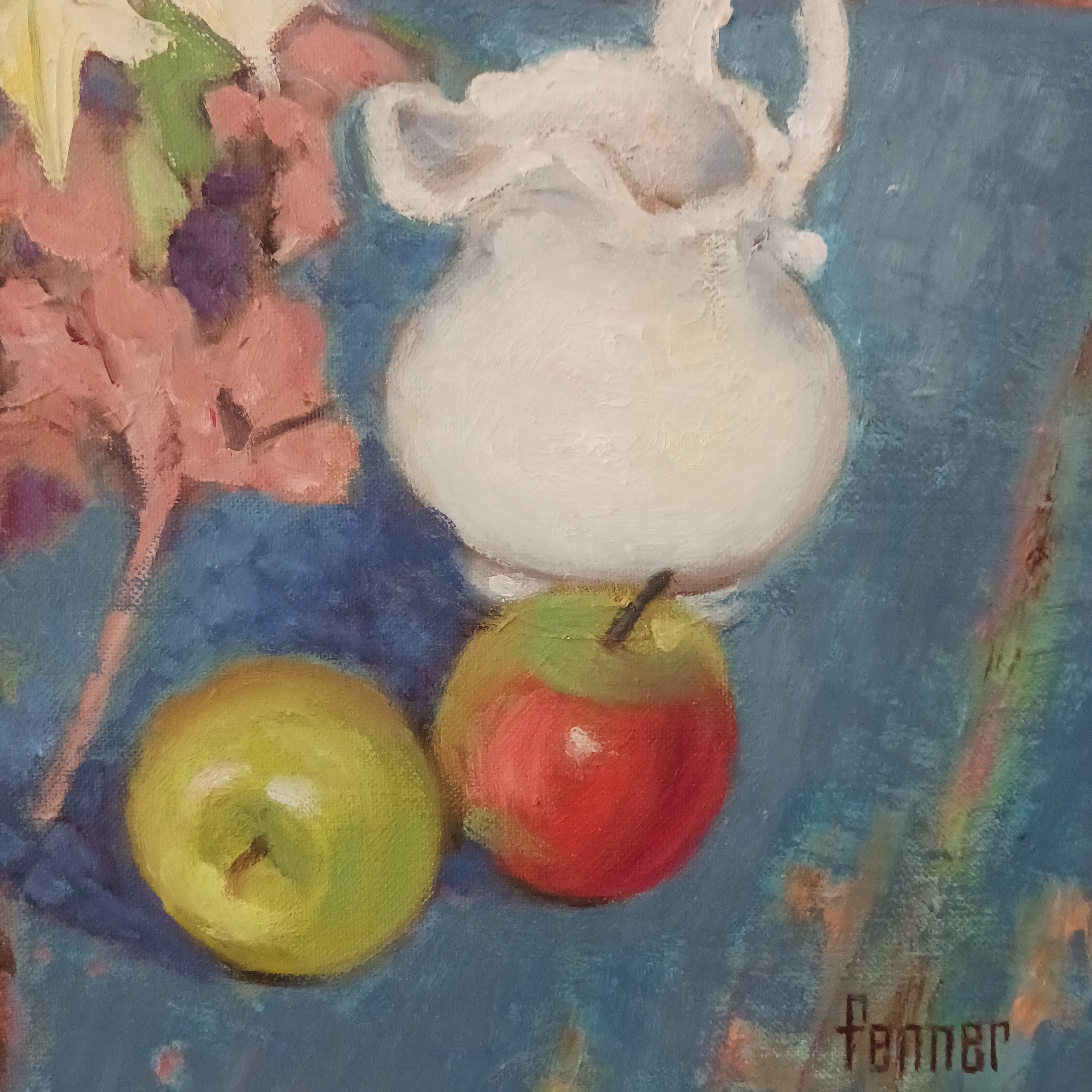 Poinsettias! Oil by Springfield, Massachusetts Artist Ethelyn (Polly) Fenner
