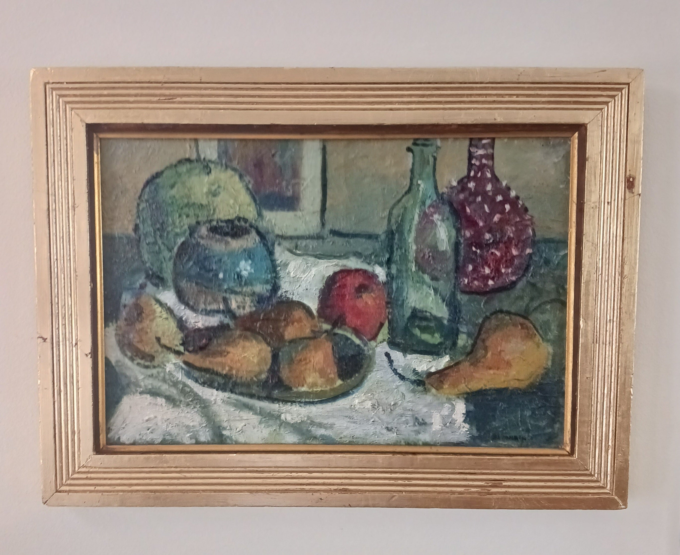 George Alan Swanson Oil on Canvas Still Life with Fruit 1950s Listed Artist