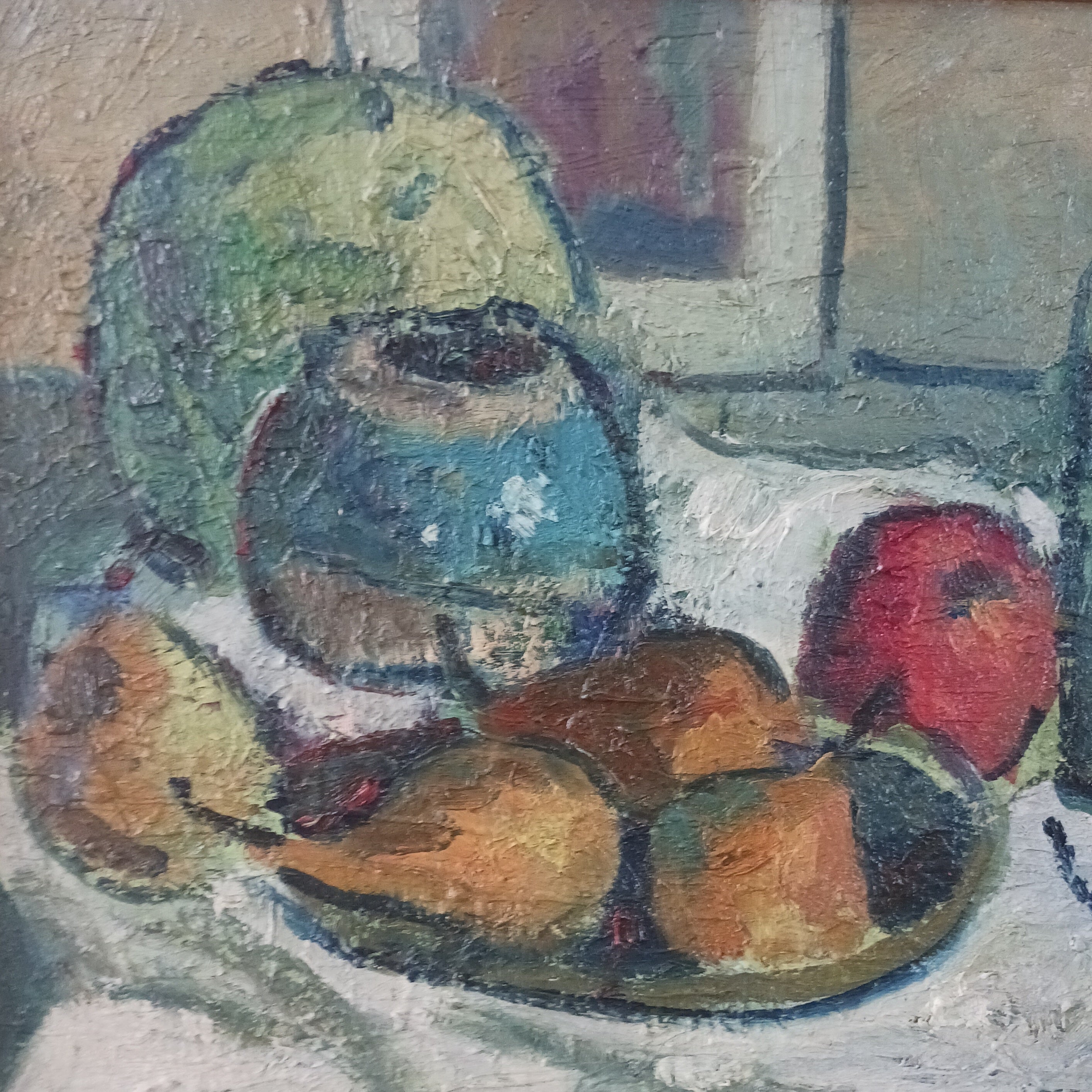 George Alan Swanson Oil on Canvas Still Life with Fruit 1950s Listed Artist
