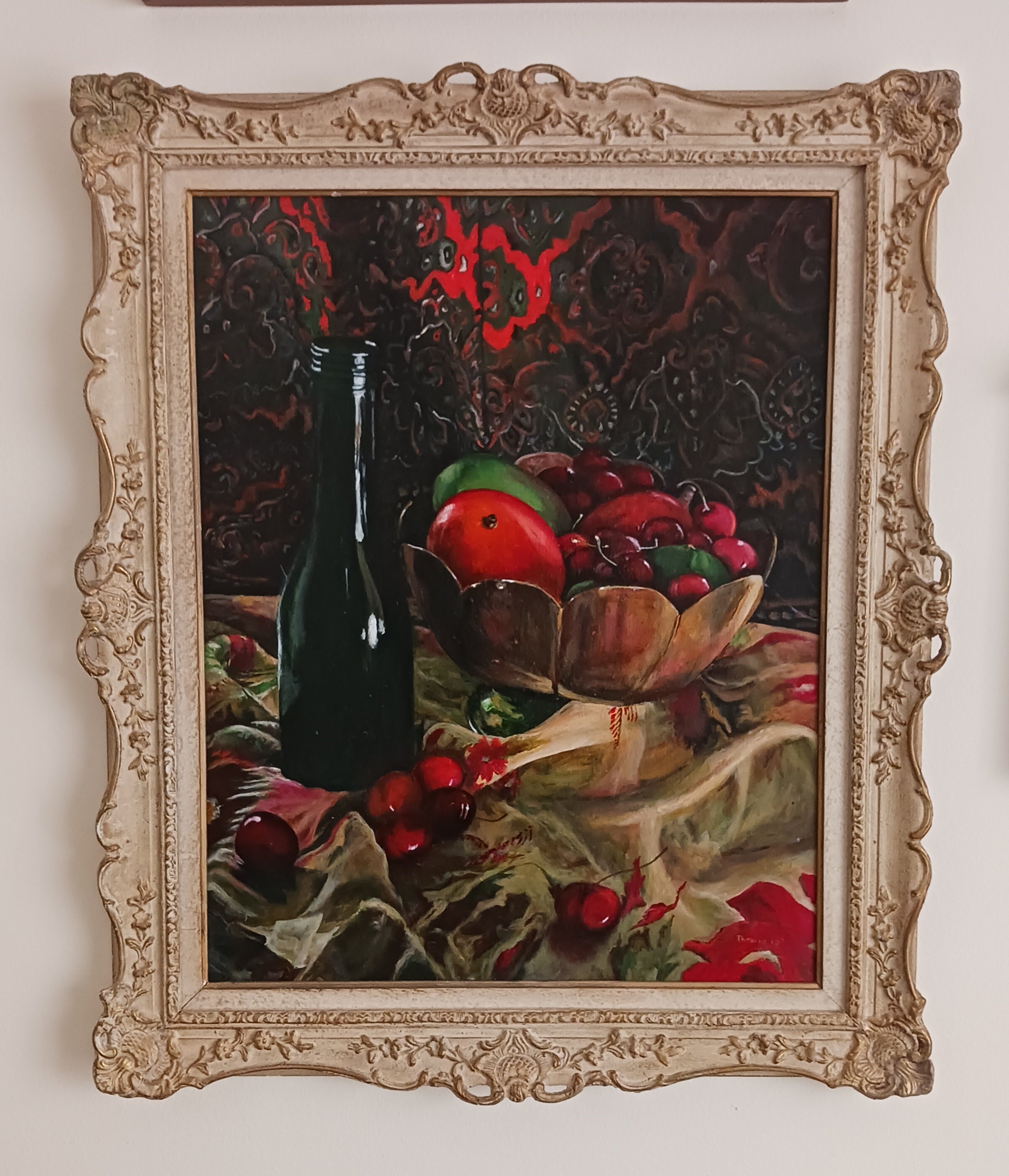 Spilled Cherries - Contemporary Realist Still Life Acrylic by Jim Throne