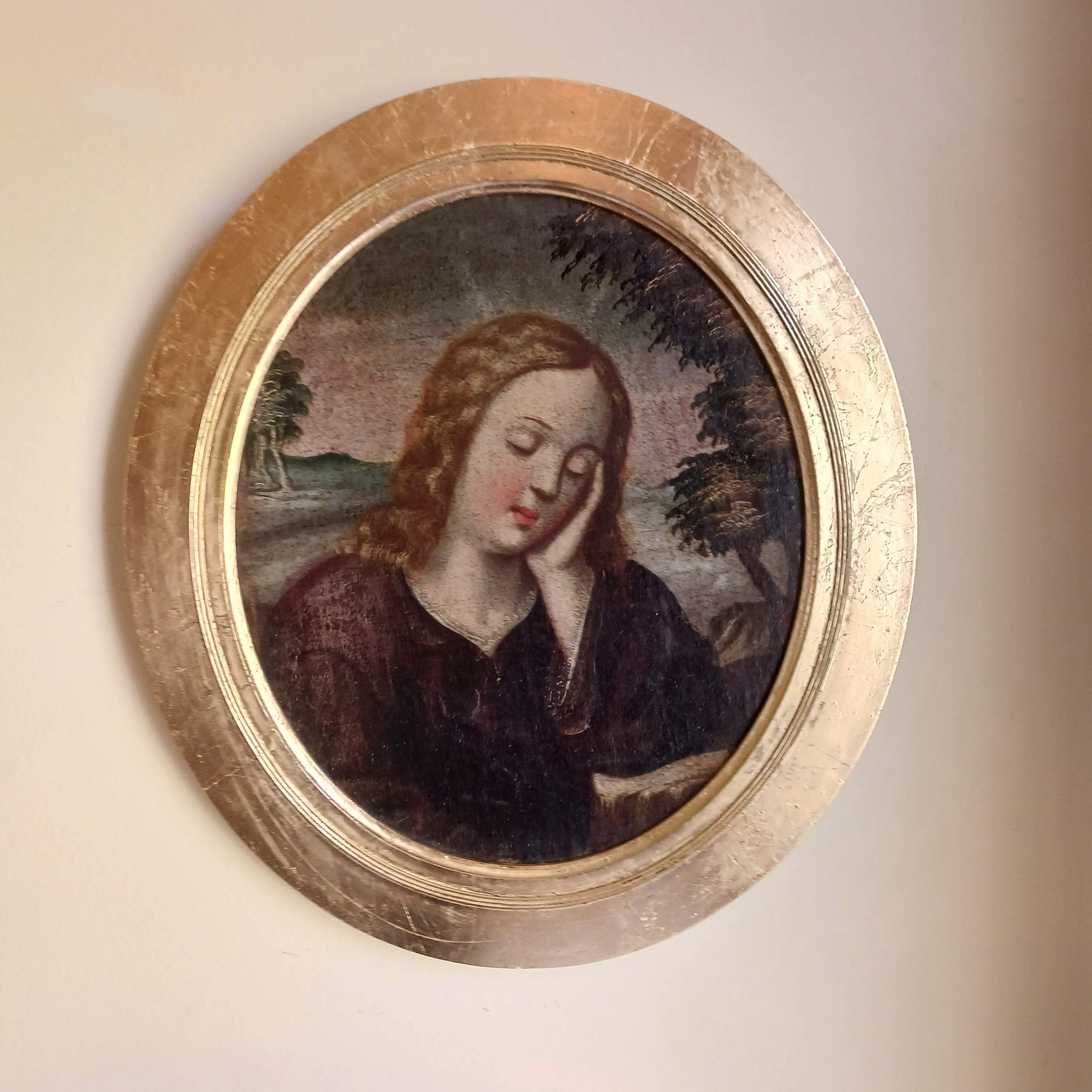 Our Lady of Sorrows 18th Century Oil on Canvas of the Madonna