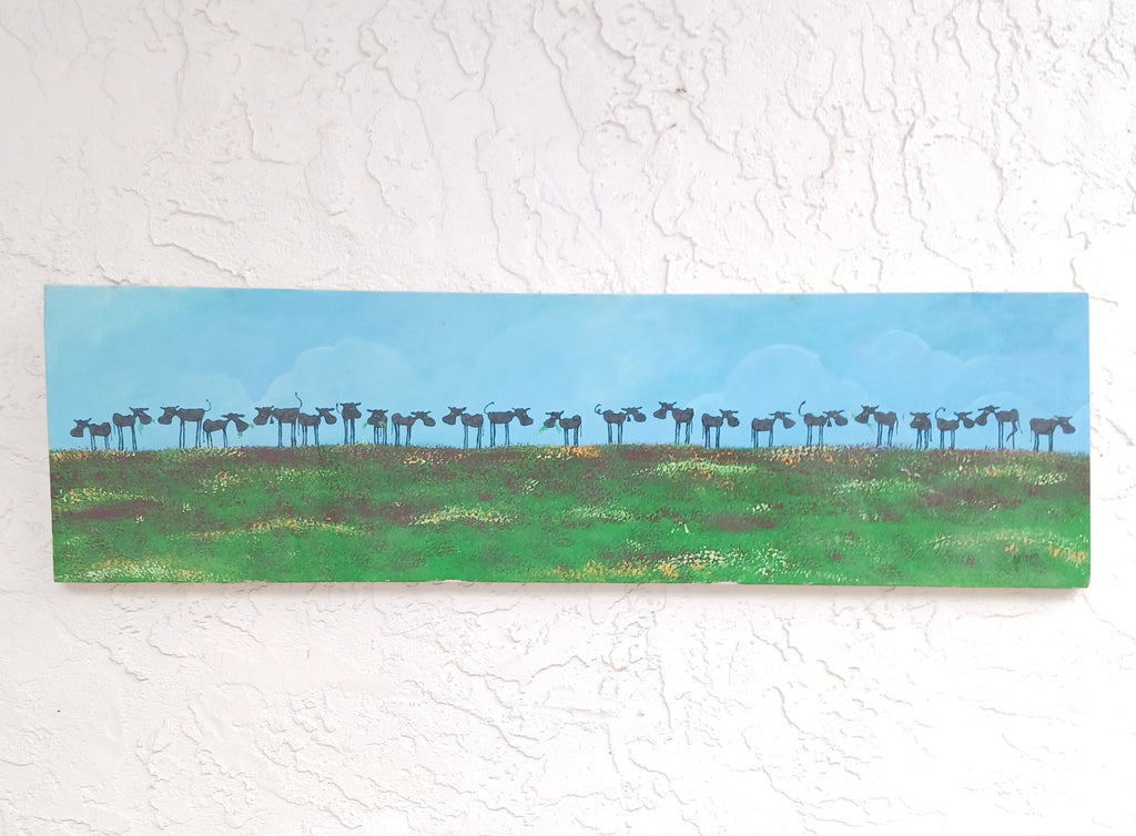 Twenty-Two Cows in a Field original acrylic painting on canvas by John Donato