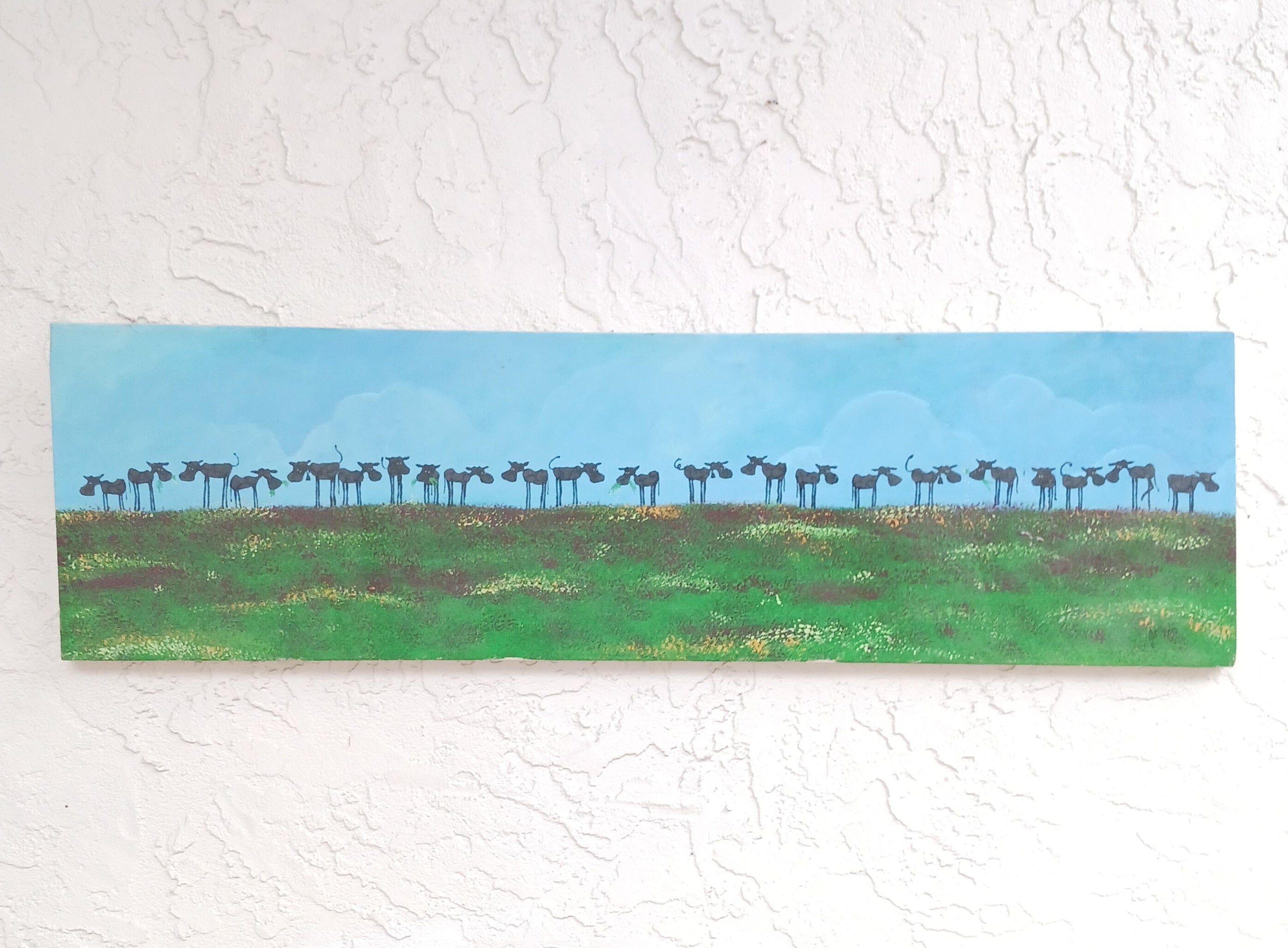 Twenty-Two Cows in a Field original acrylic painting on canvas by John Donato