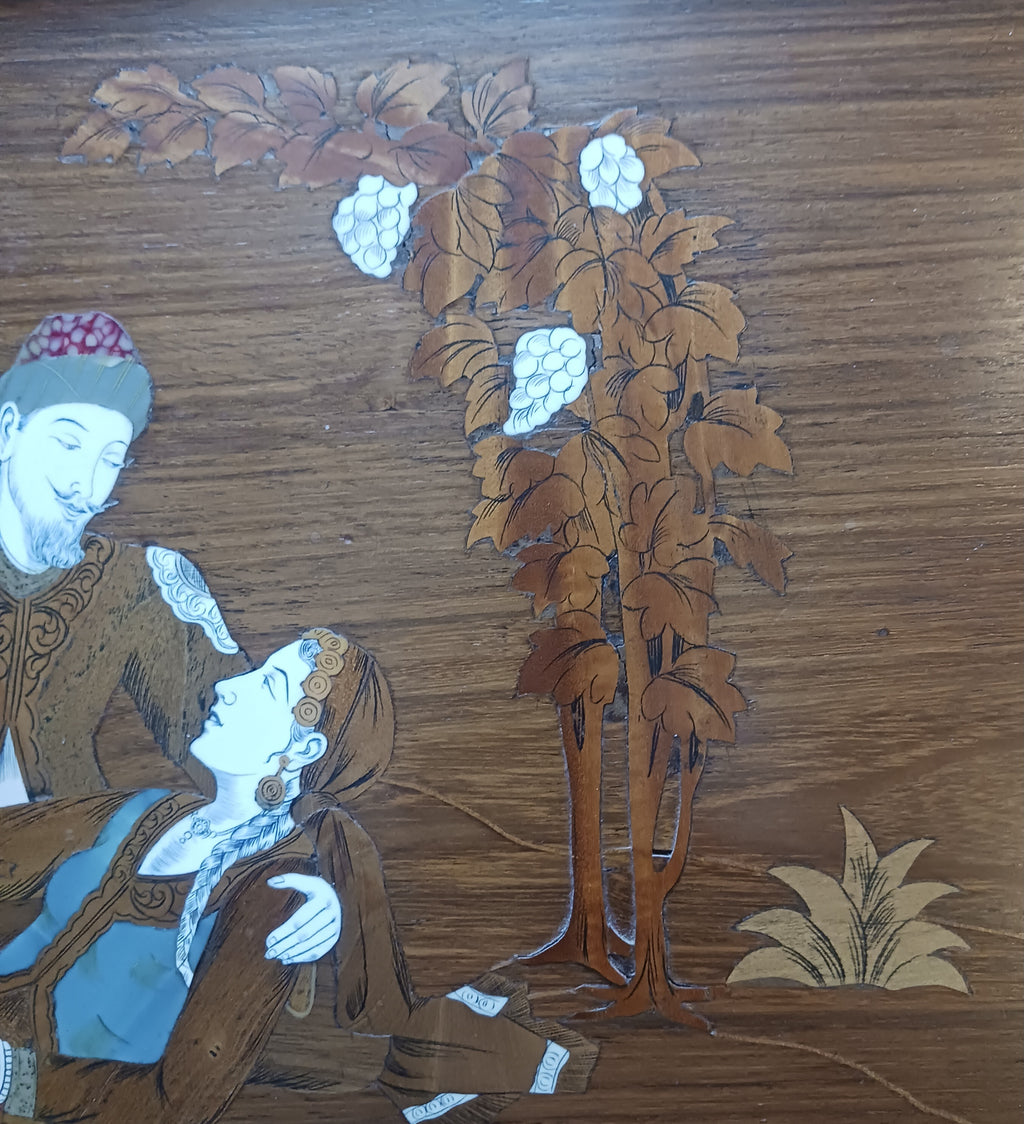 Exotic Persian Style Inlaid Art Panel - A Jug of Wine, a Loaf of Bread, and Thou