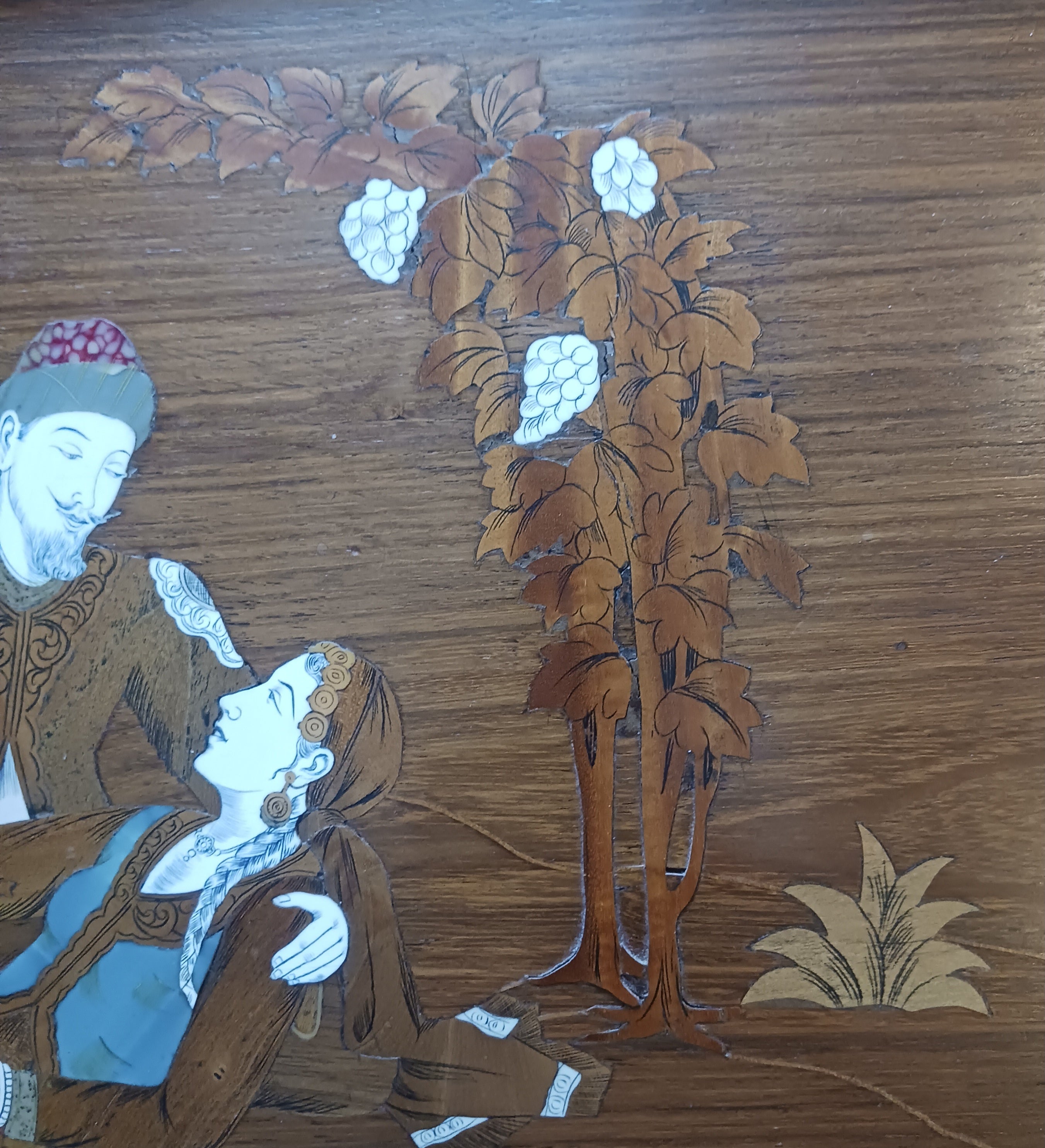 Exotic Persian Style Inlaid Art Panel - A Jug of Wine, a Loaf of Bread, and Thou