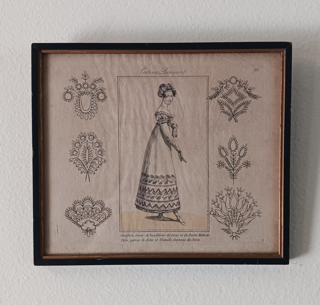 Original Regency Fashion Engraving "Costume Parisiene" circa 1810