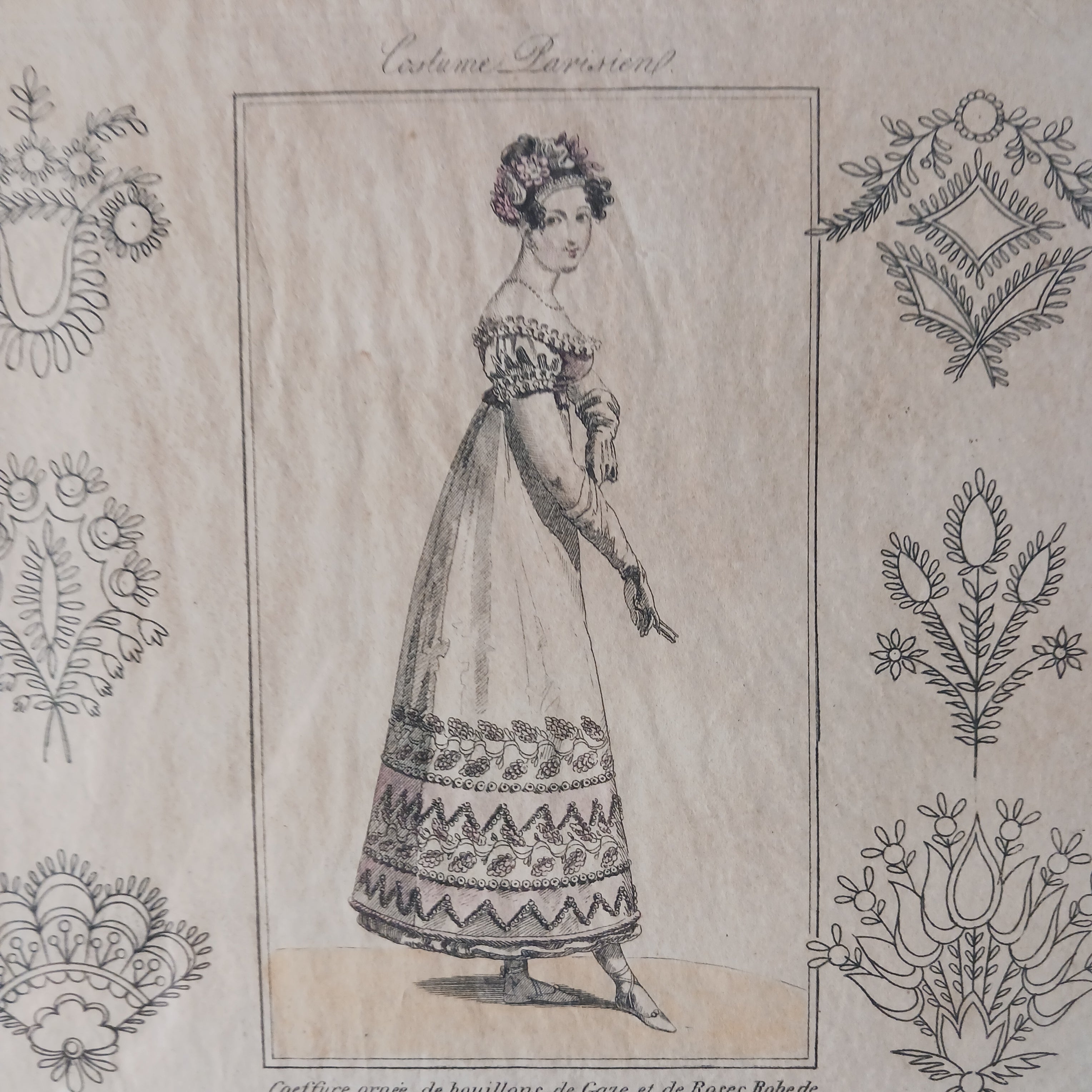 Original Regency Fashion Engraving "Costume Parisiene" circa 1810