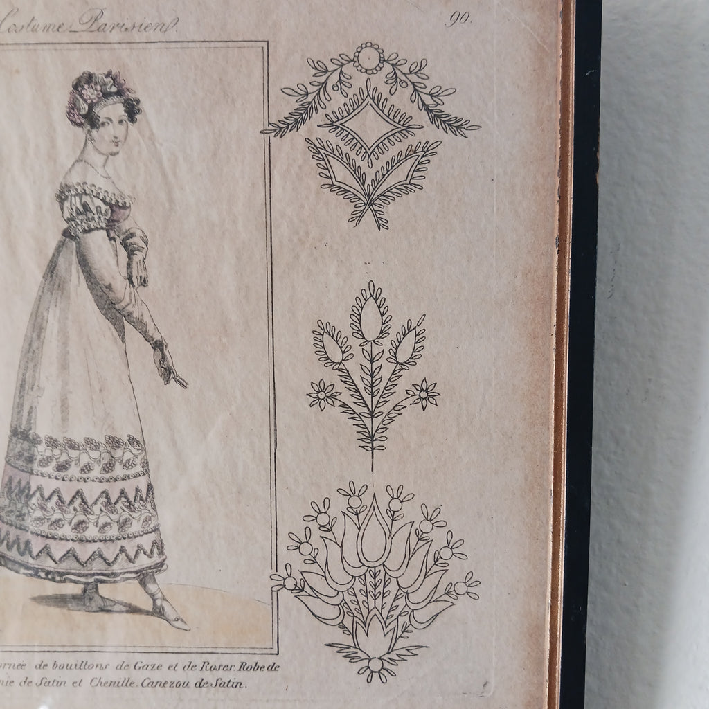 Original Regency Fashion Engraving "Costume Parisiene" circa 1810