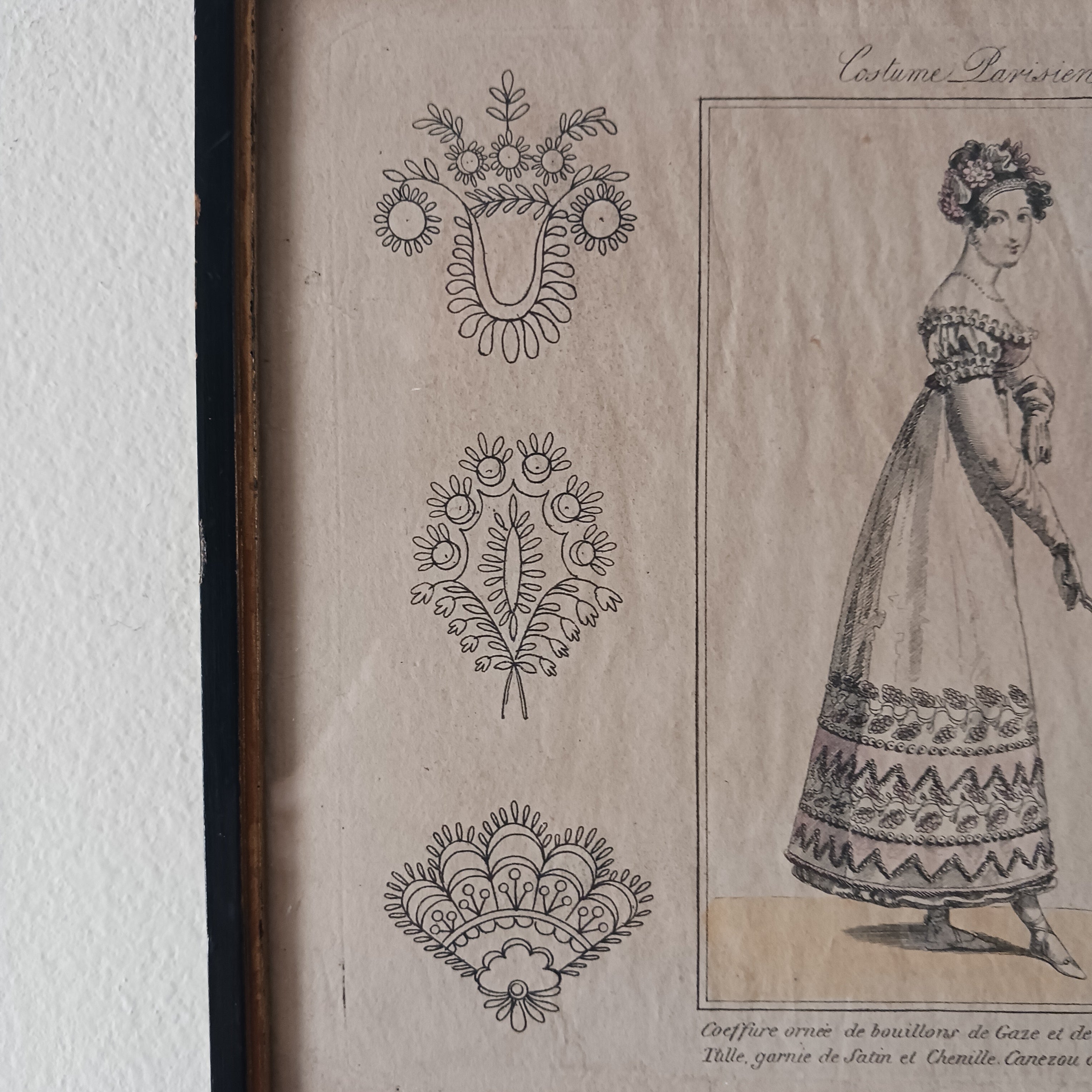 Original Regency Fashion Engraving "Costume Parisiene" circa 1810