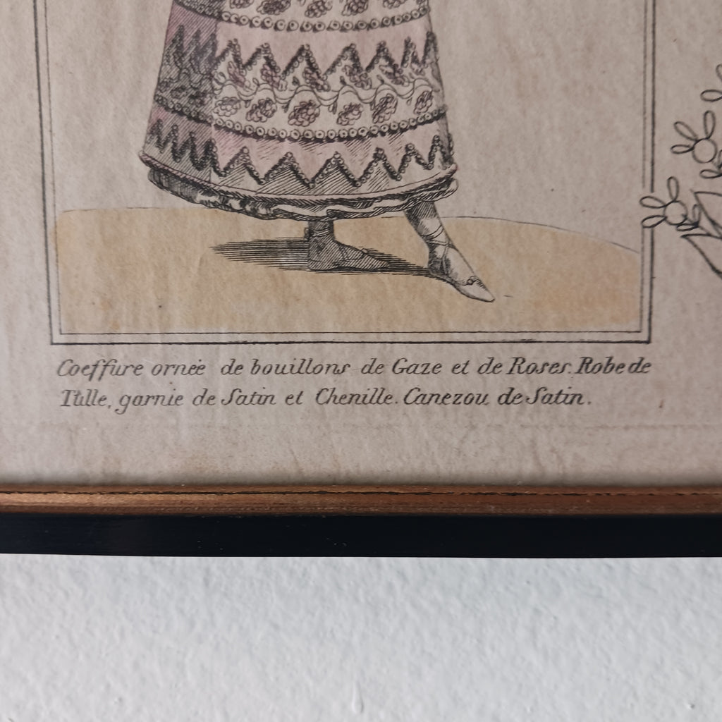 Original Regency Fashion Engraving "Costume Parisiene" circa 1810