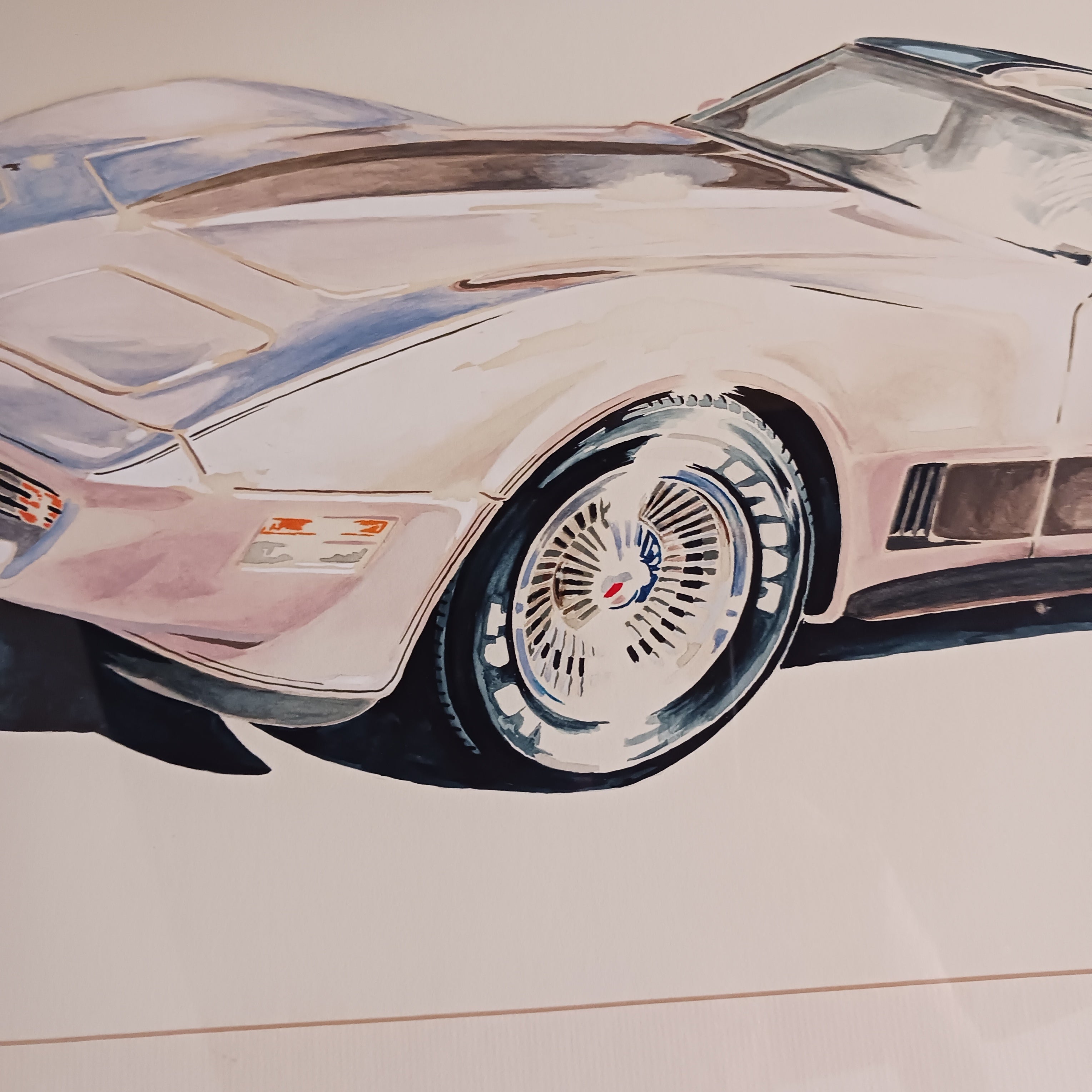 1982 Corvette - Watercolor on paper by David Shankweiler