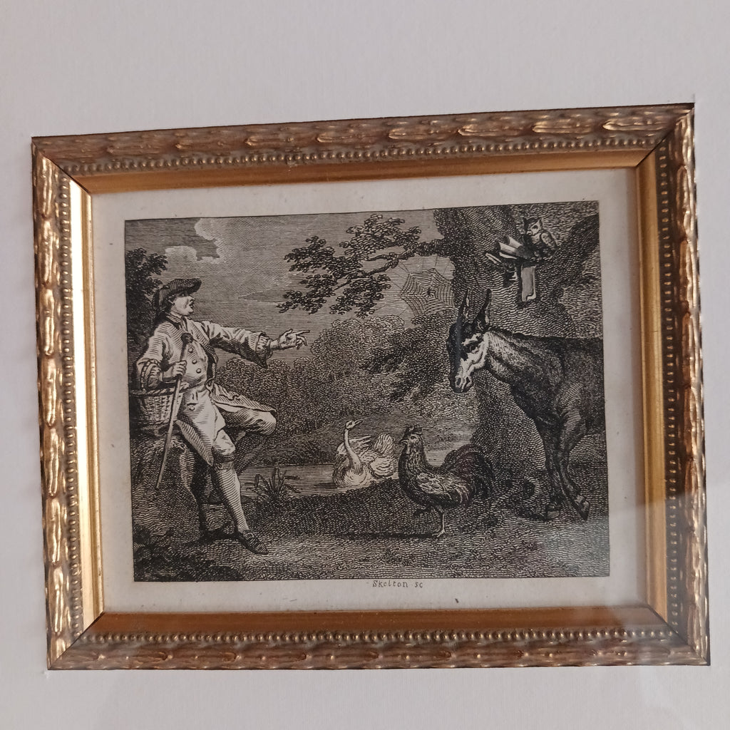 William Skelton Engraving (18th c.) Farmer and a Group of Animals 1790