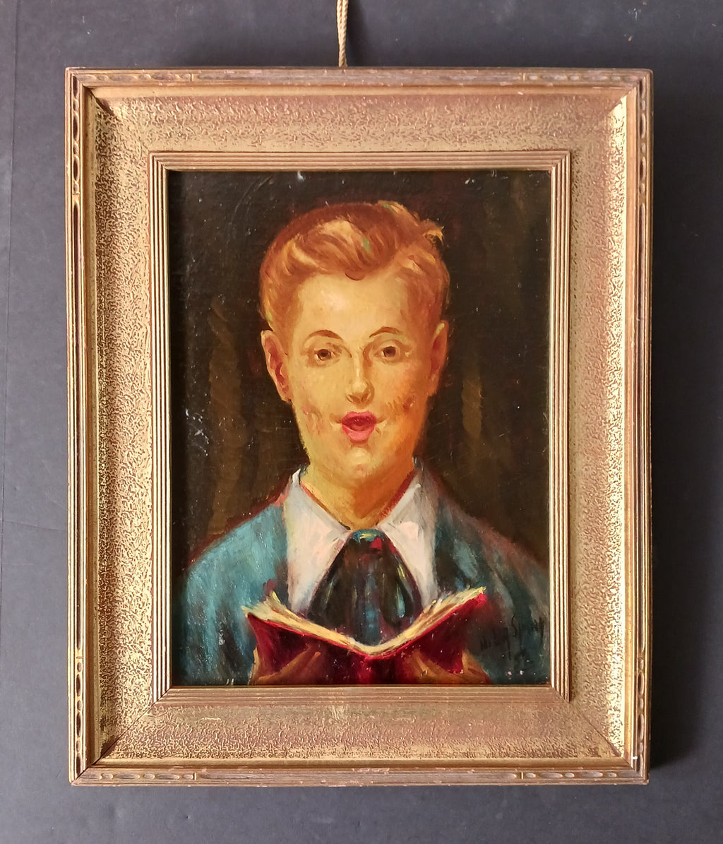 The Choir Boy - oil on board by Nunzio La Spina, 1952 Listed Artist