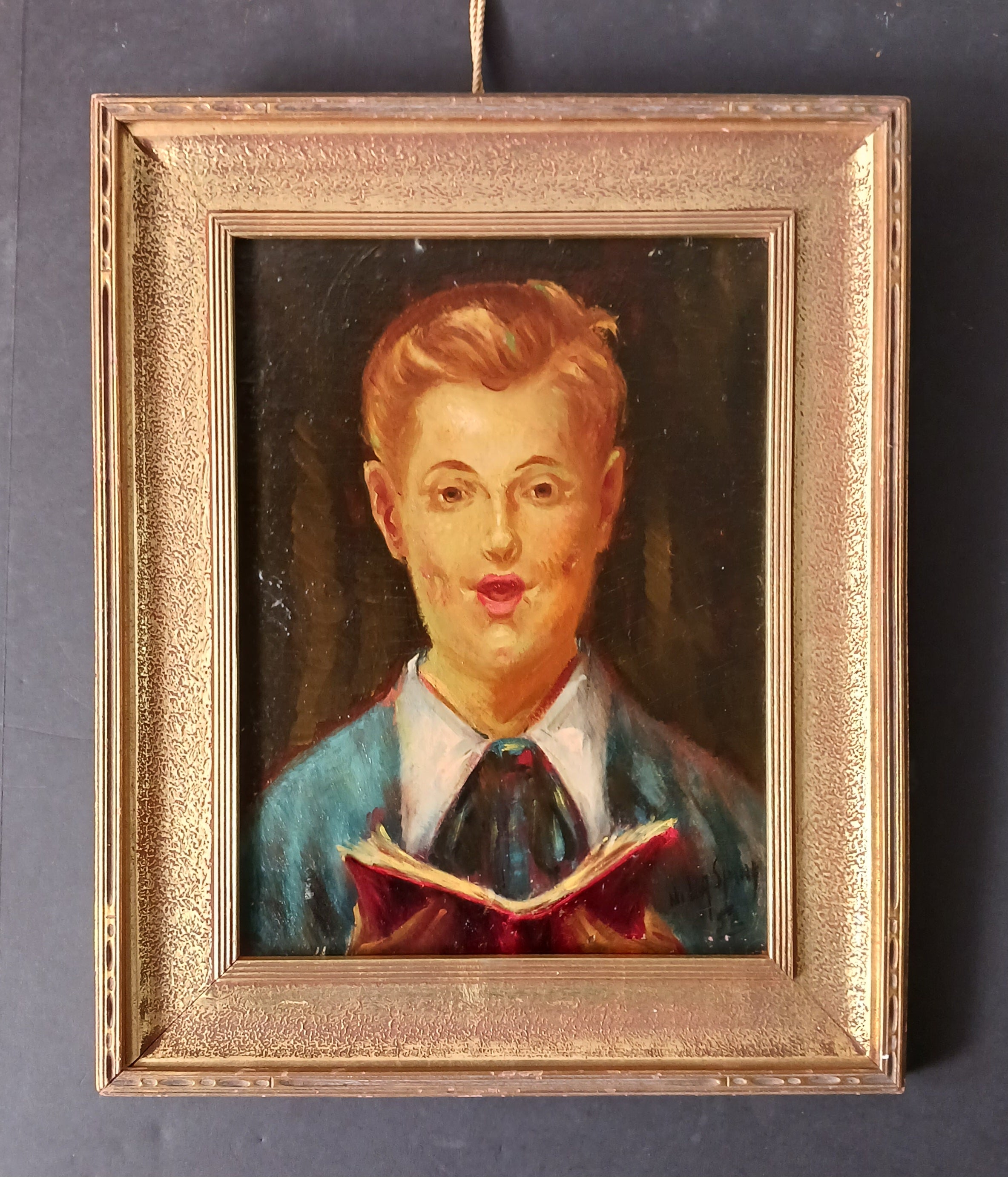 The Choir Boy - oil on board by Nunzio La Spina, 1952 Listed Artist