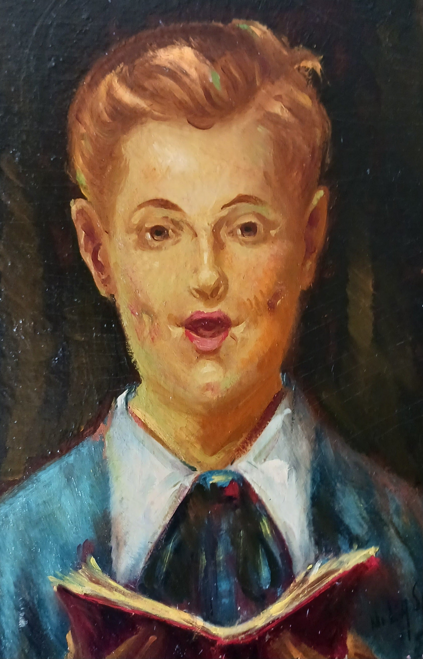 The Choir Boy - oil on board by Nunzio La Spina, 1952 Listed Artist