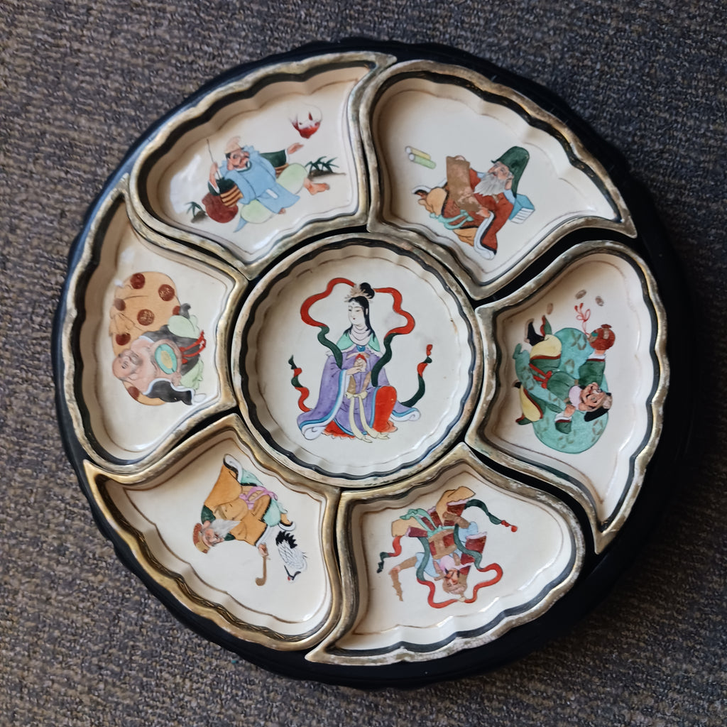 1940s Japanese Immortals Relish or Condiment Tray