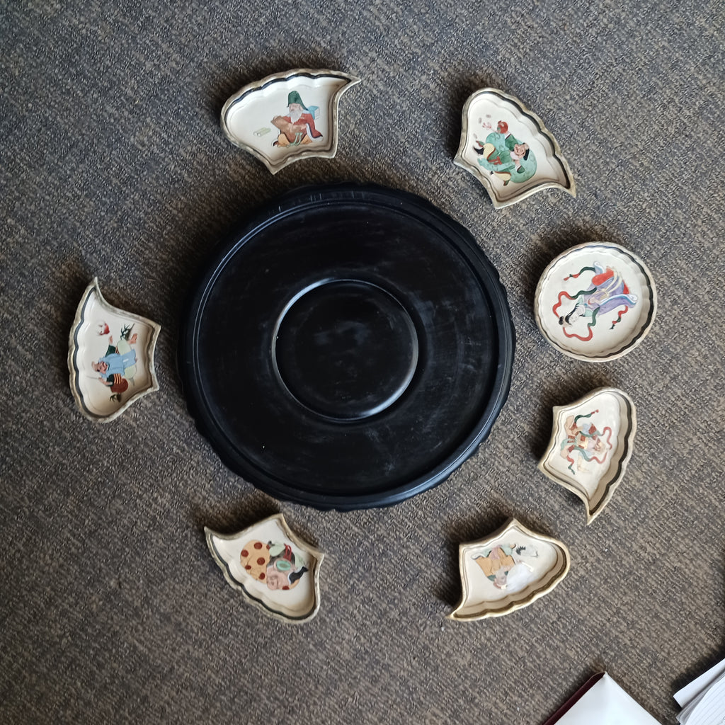 1940s Japanese Immortals Relish or Condiment Tray