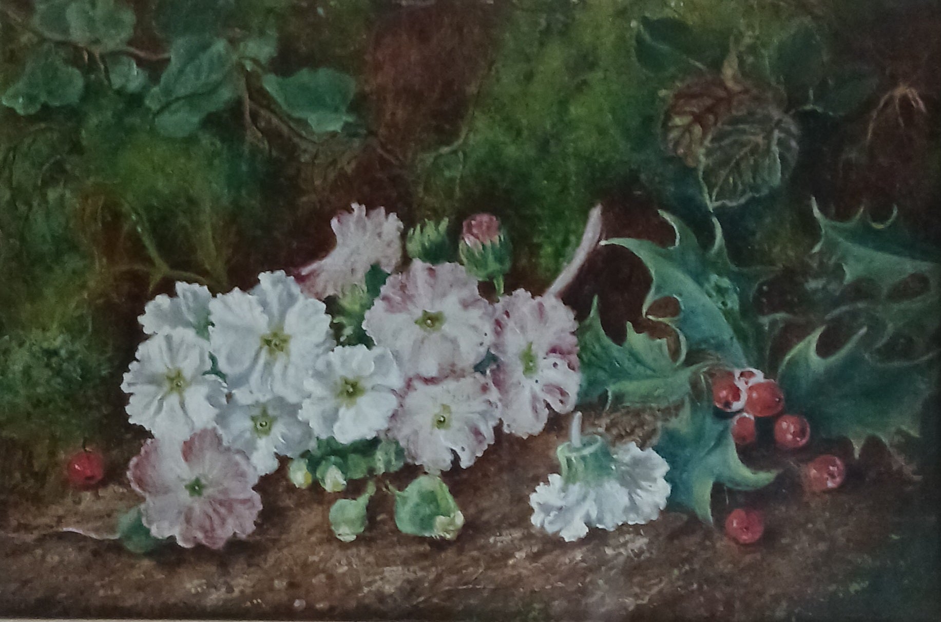American Outdoor Still Life Painting - Oil on board, 1873
