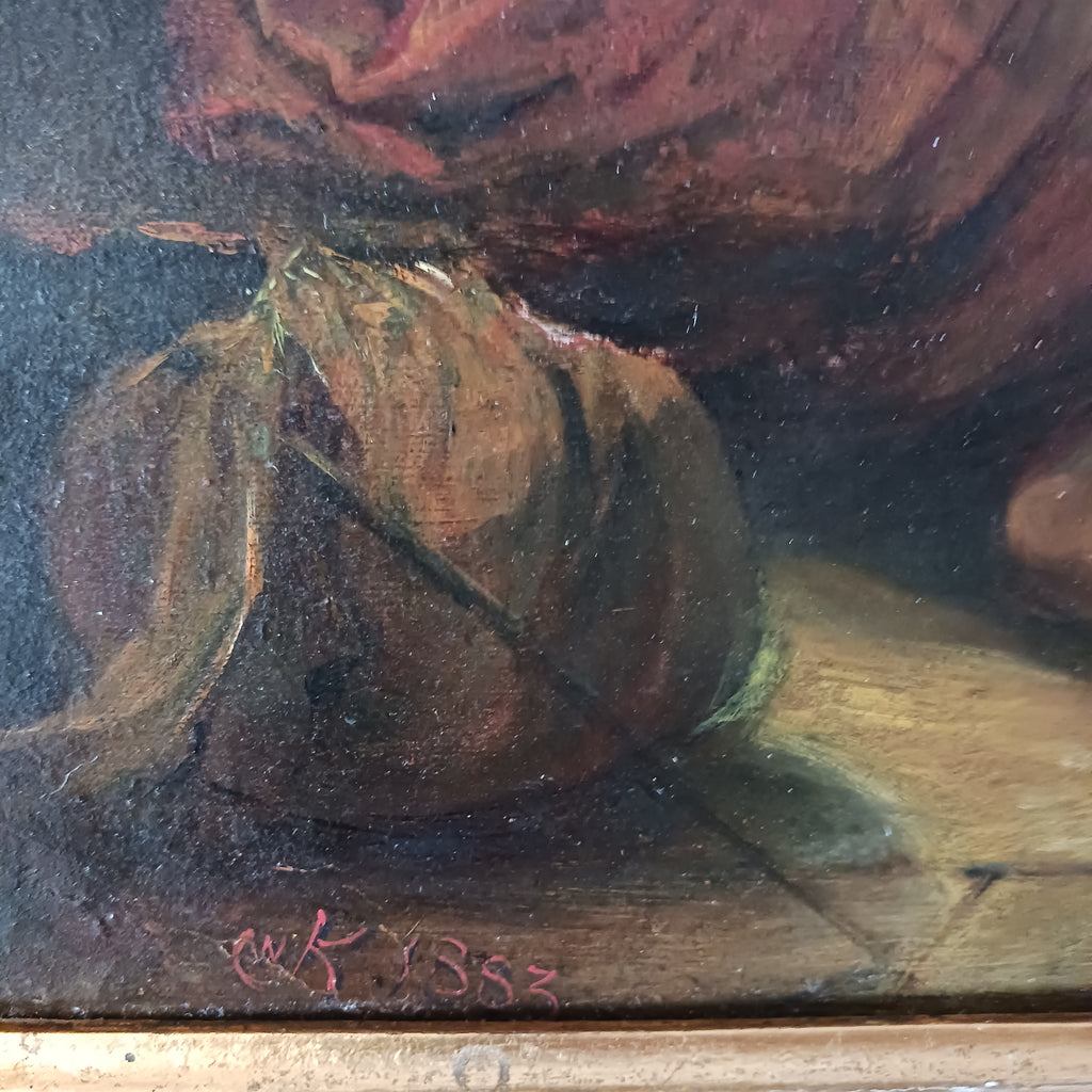 1883 Oil on board The Runaways signed CWK- Museum Quality Painting!