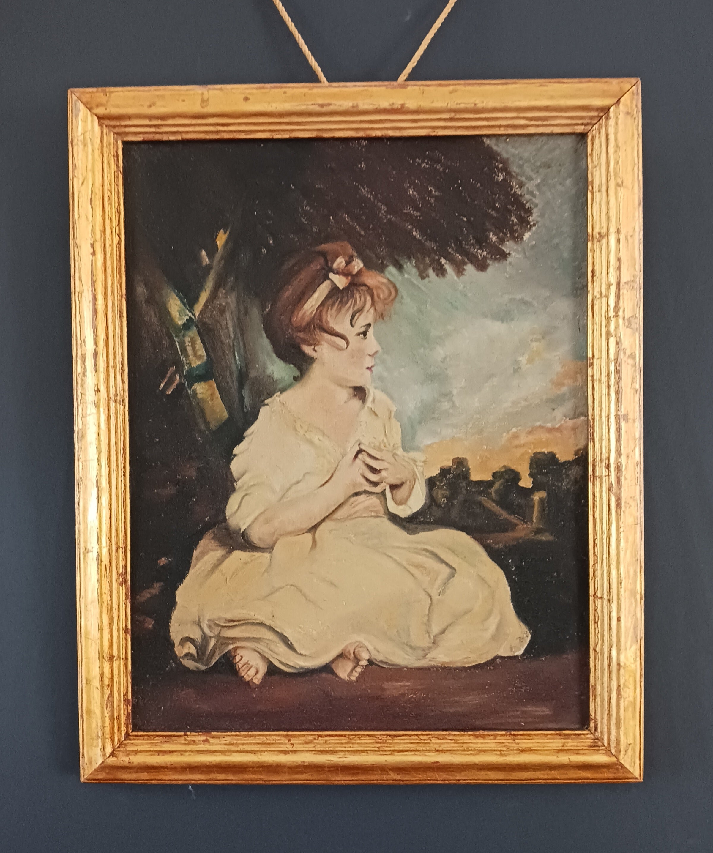 C. 1900 - The Age of Innocence - oil on canvas after Sir Joshua Reynolds