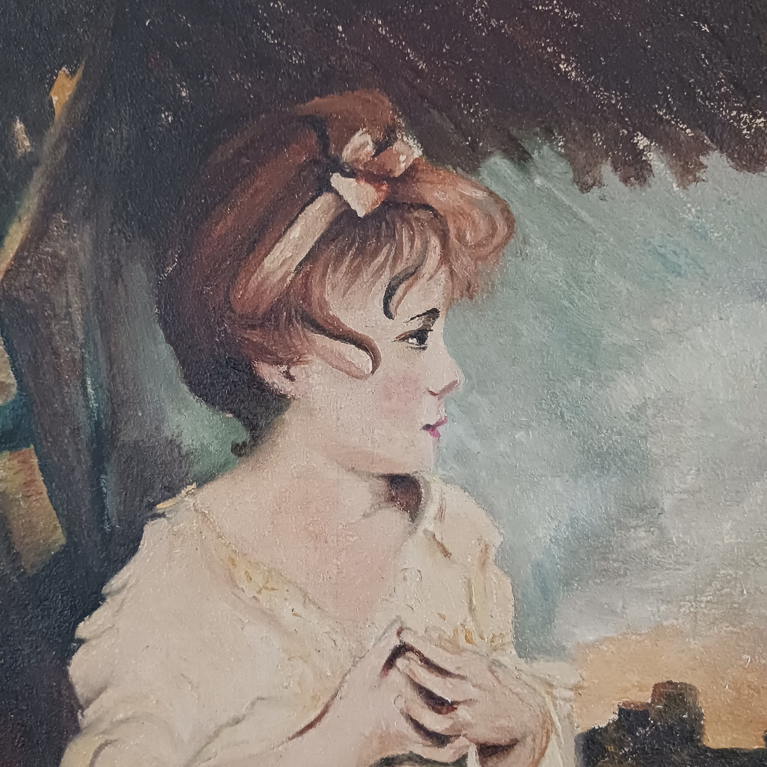 C. 1900 - The Age of Innocence - oil on canvas after Sir Joshua Reynolds
